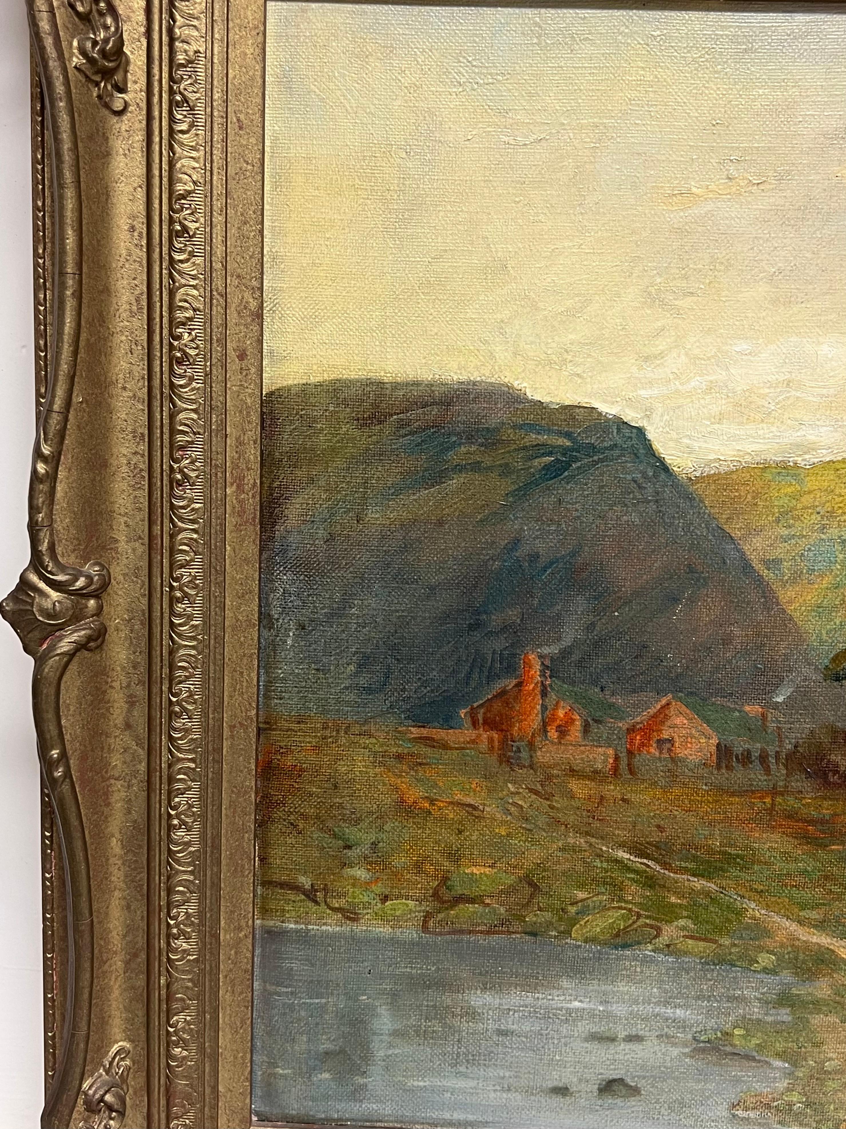 Antique Oil Scottish Highlands Oil Painting The Pass at Killiecrankie Pitlochry im Angebot 5