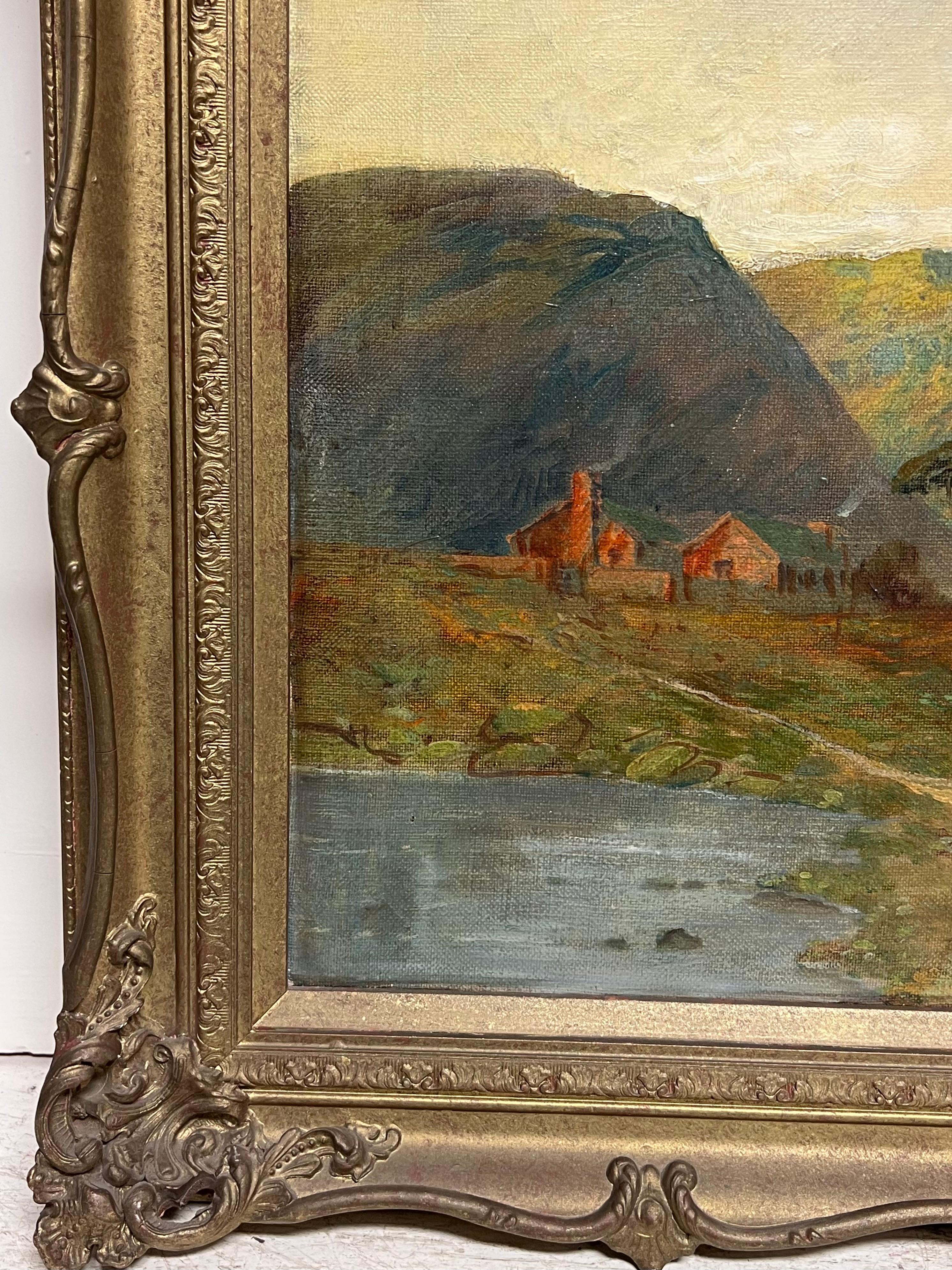 Antique Oil Scottish Highlands Oil Painting The Pass at Killiecrankie Pitlochry im Angebot 6