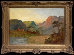 Antique Oil Scottish Highlands Oil Painting The Pass at Killiecrankie Pitlochry