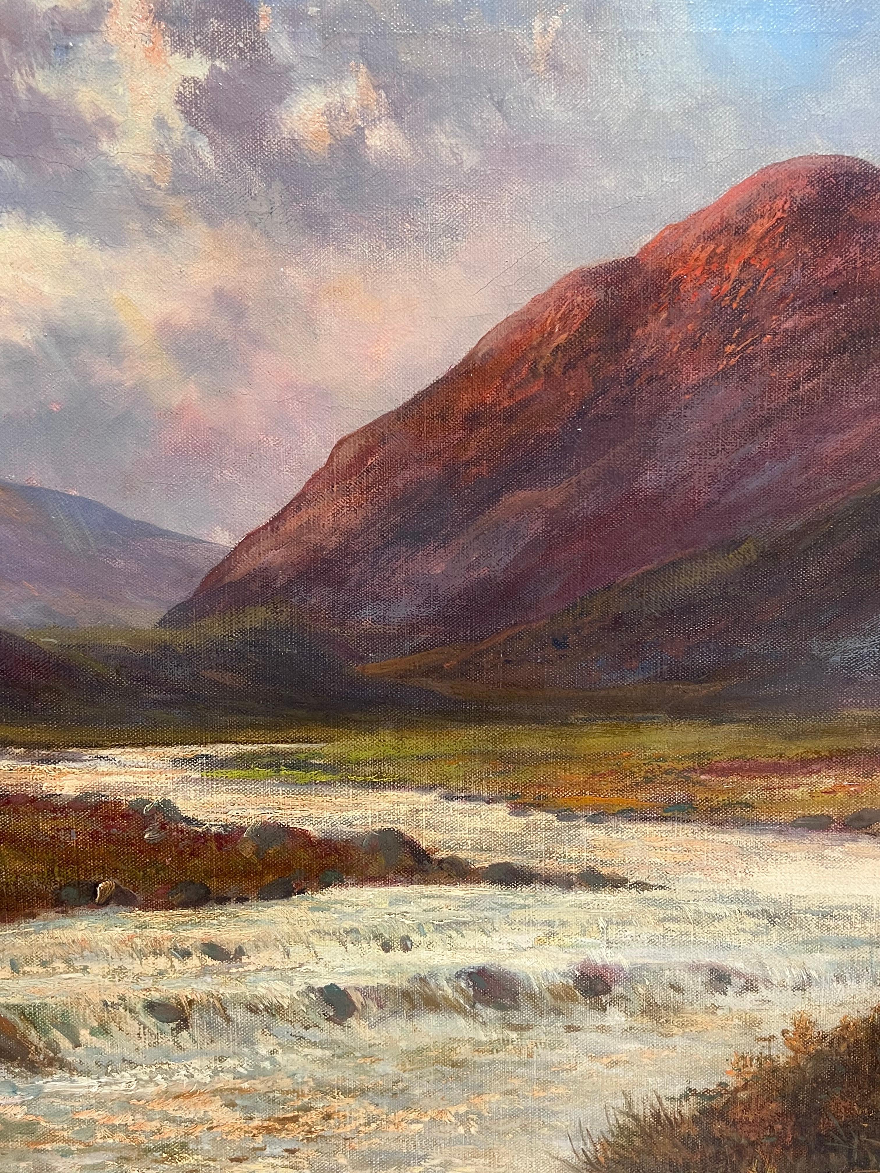 Antikes Öl Schottische Highlands Schnell fließender Fluss Highlands Glencoe Schottland im Angebot 5