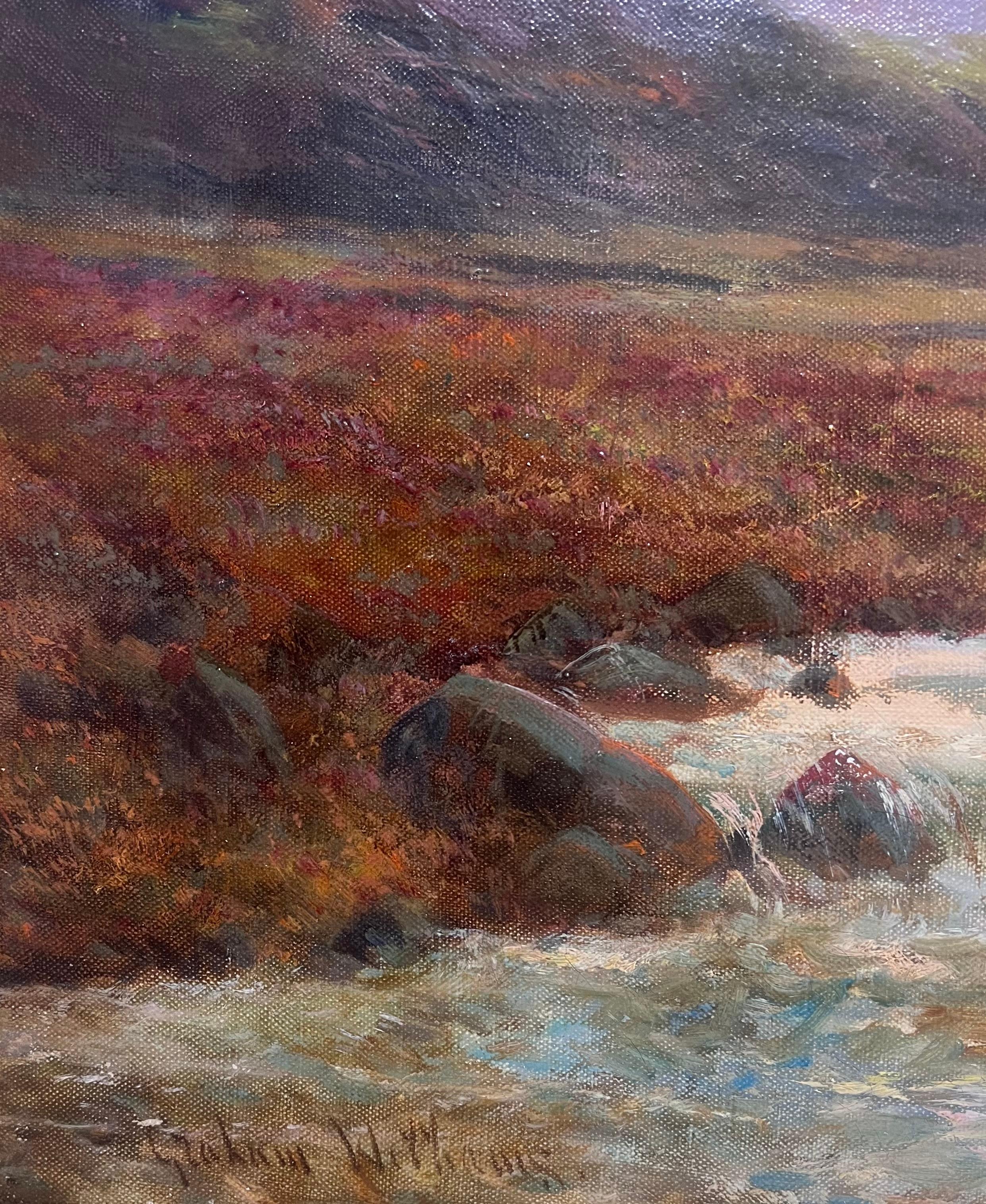 Antikes Öl Schottische Highlands Schnell fließender Fluss Highlands Glencoe Schottland (Viktorianisch), Painting, von F. E. Jamieson
