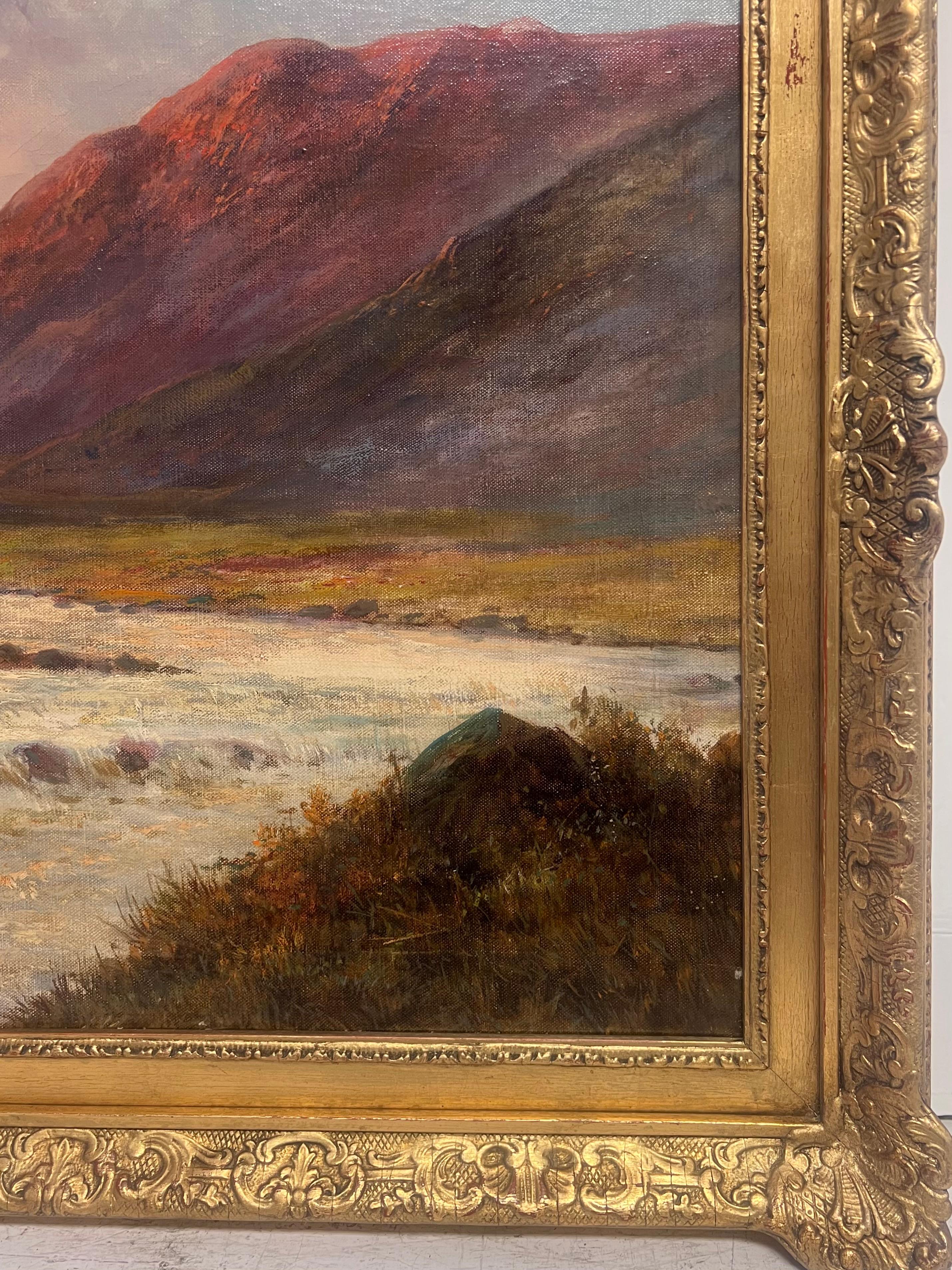 Antikes Öl Schottische Highlands Schnell fließender Fluss Highlands Glencoe Schottland im Angebot 2