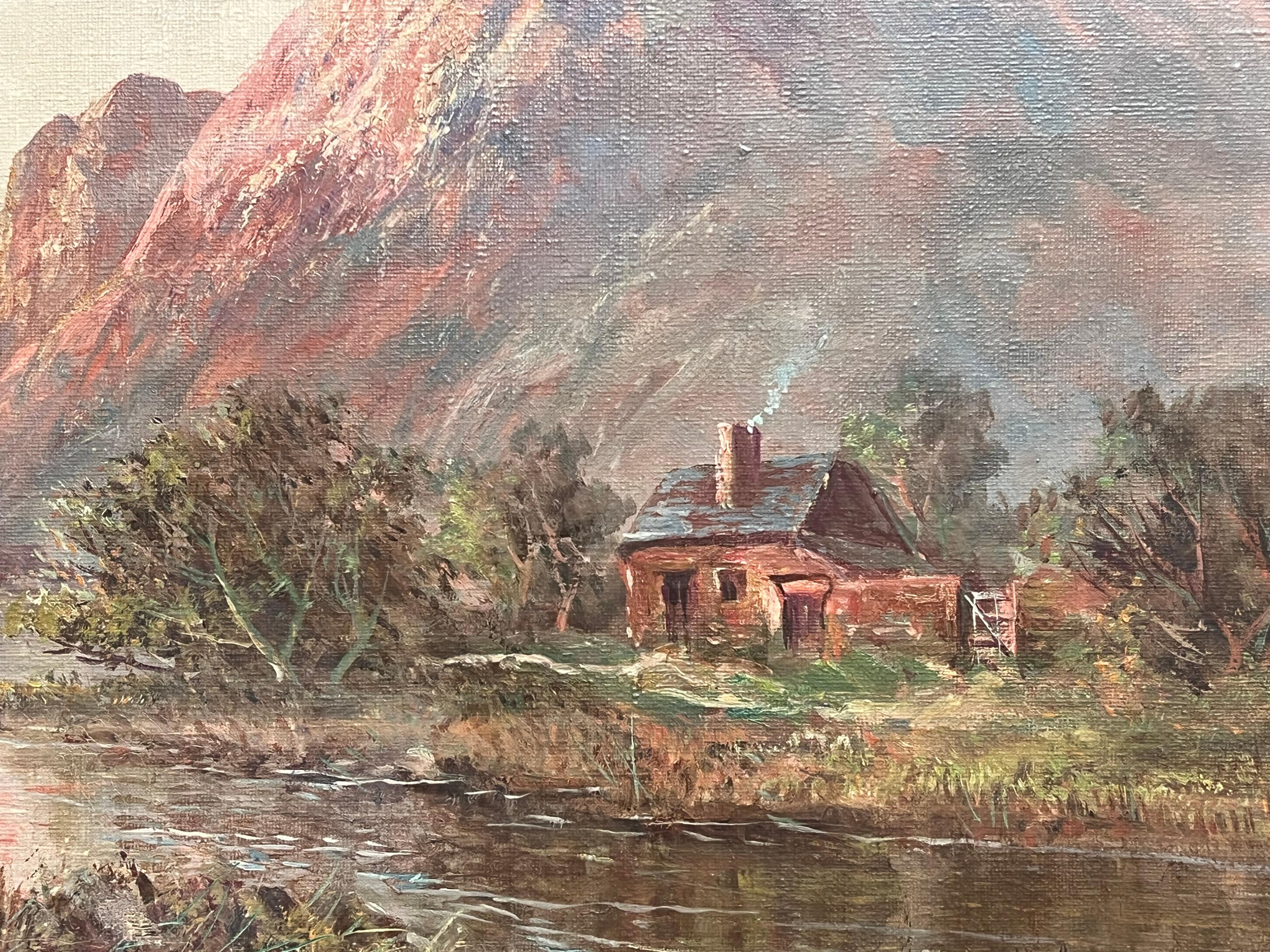 Les Highlands écossais
signé par F. E. Jamieson (britannique 1895-1950)
huile sur toile, encadrée
encadré : 19.5 x 27 pouces
toile : 16 x 24 pouces
inscrit au verso
provenance : collection privée, UK
état : La peinture de F.E. Condit est en très bon
