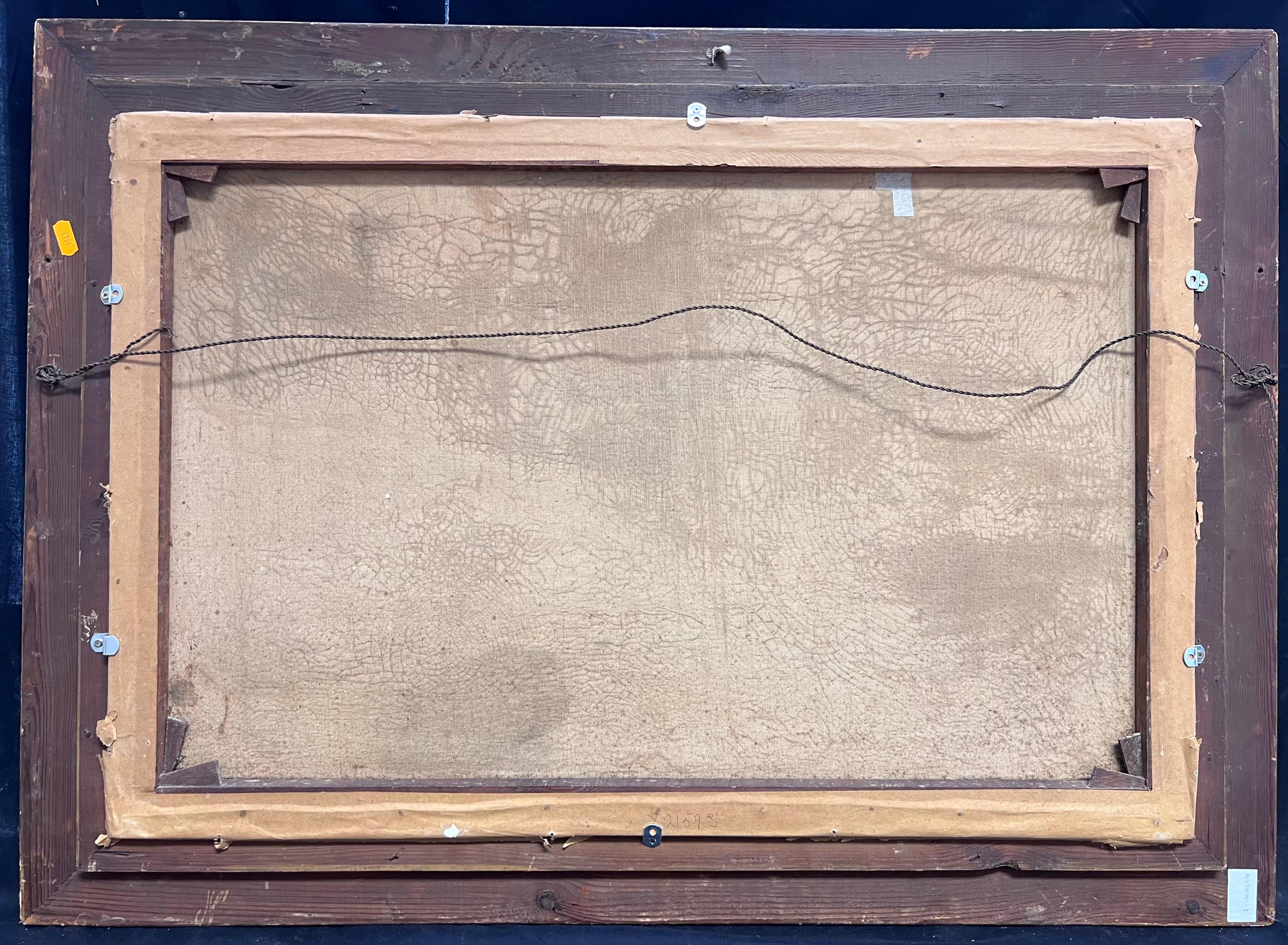 Pintura al óleo sobre lienzo firmada Antigua Escena de un lago en las Tierras Altas de Escocia en venta 5