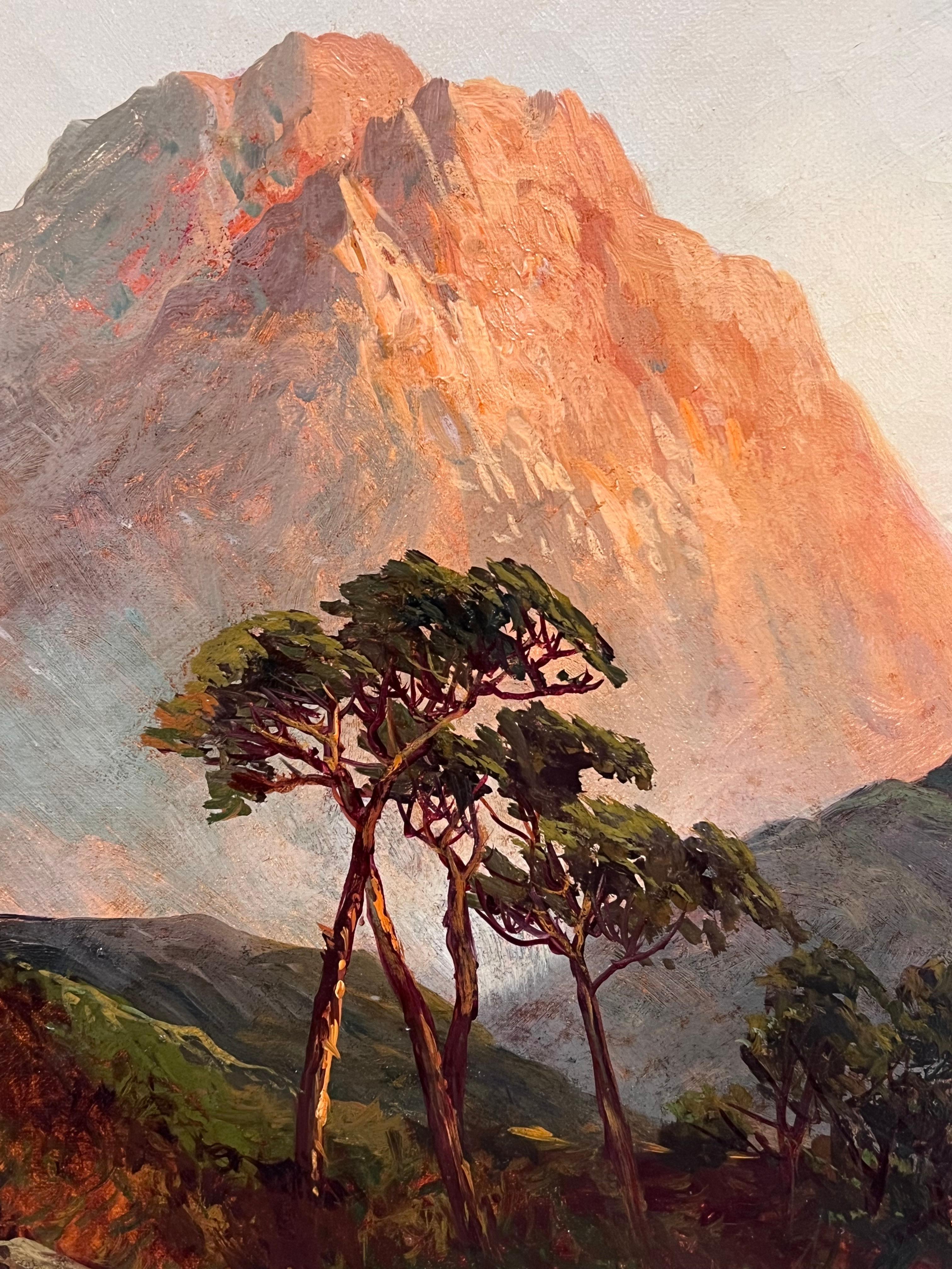Puesta de sol en el Loch de las Highlands
de F. E. Jamieson (británico, 1895-1950)
firmado (con seudónimo)
óleo sobre lienzo, enmarcado
enmarcado: 26 x 36 pulgadas
lienzo: 20 x 30 pulgadas
procedencia: colección privada, Reino Unido
Estado de
