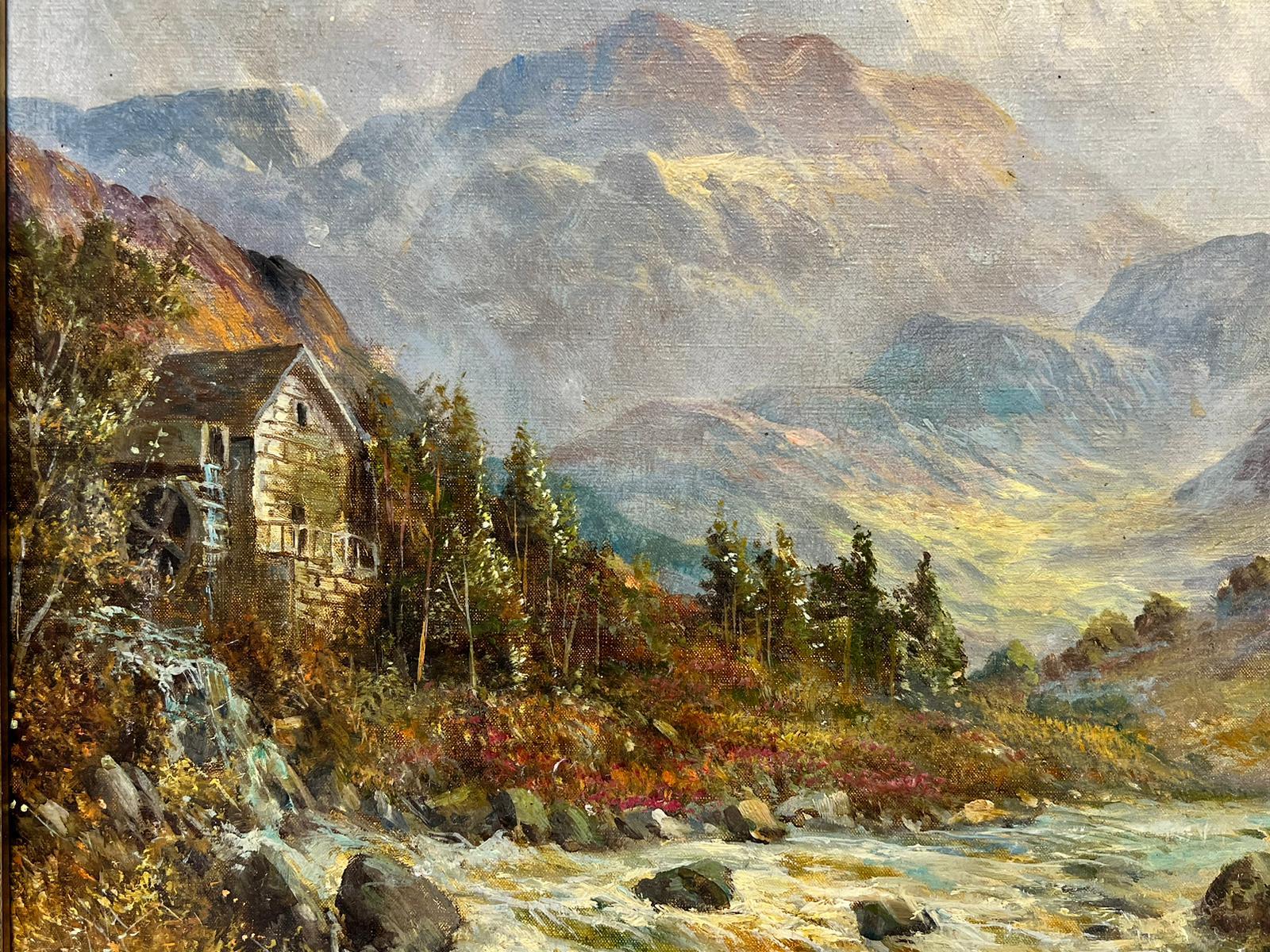 Artist/ School: by Francis E. Jamieson, British 1895-1950, signed lower corner. 

Title: The Old Watermill in the Scottish Highlands

Medium: oil on canvas, framed 

Framed: 21 x 25 inches
Canvas : 18 x 22 inches

Provenance: private collection,