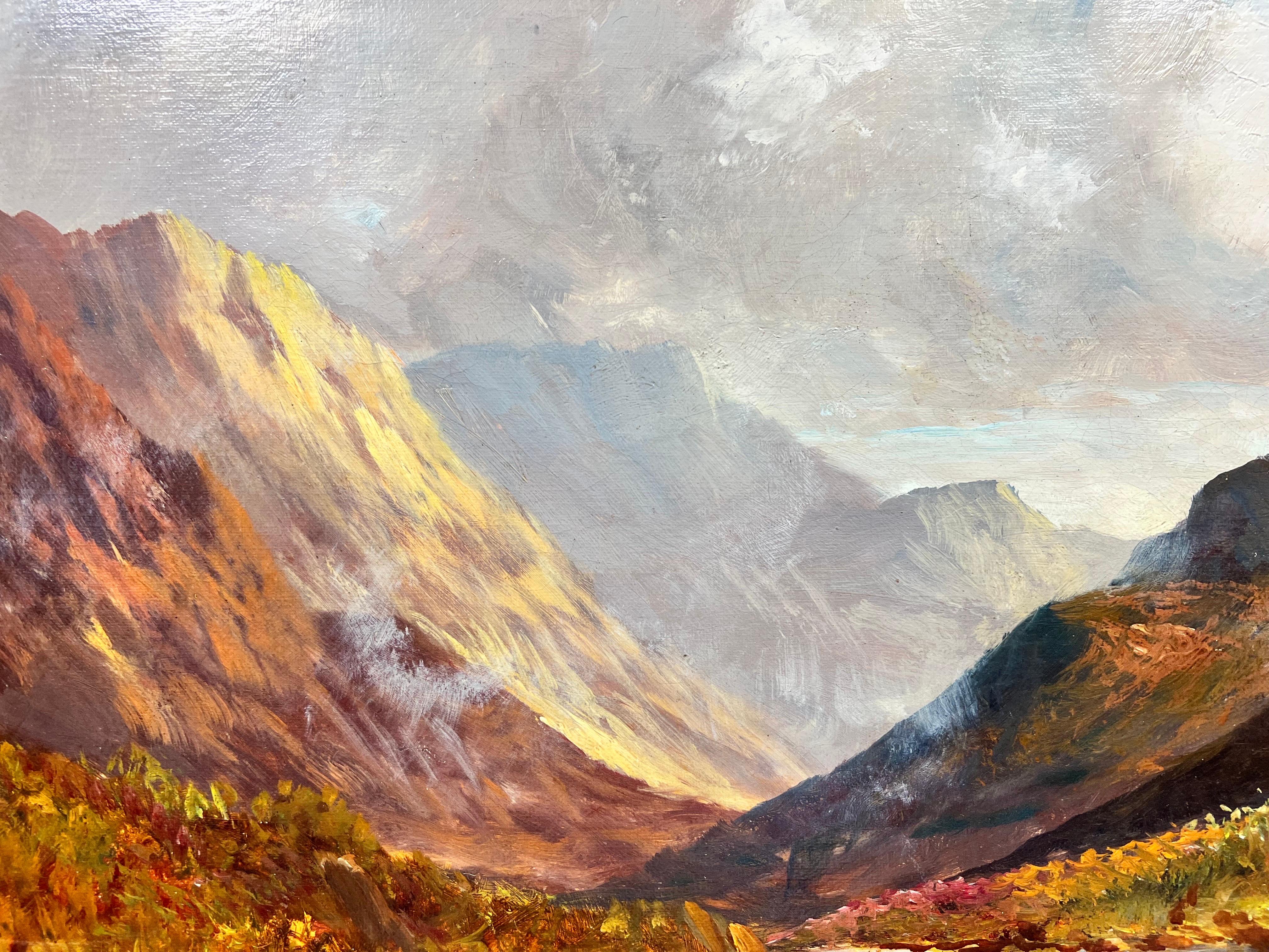 Fine Antique Scottish Oil Painting Angler in Highland River Landscape, signed For Sale 3