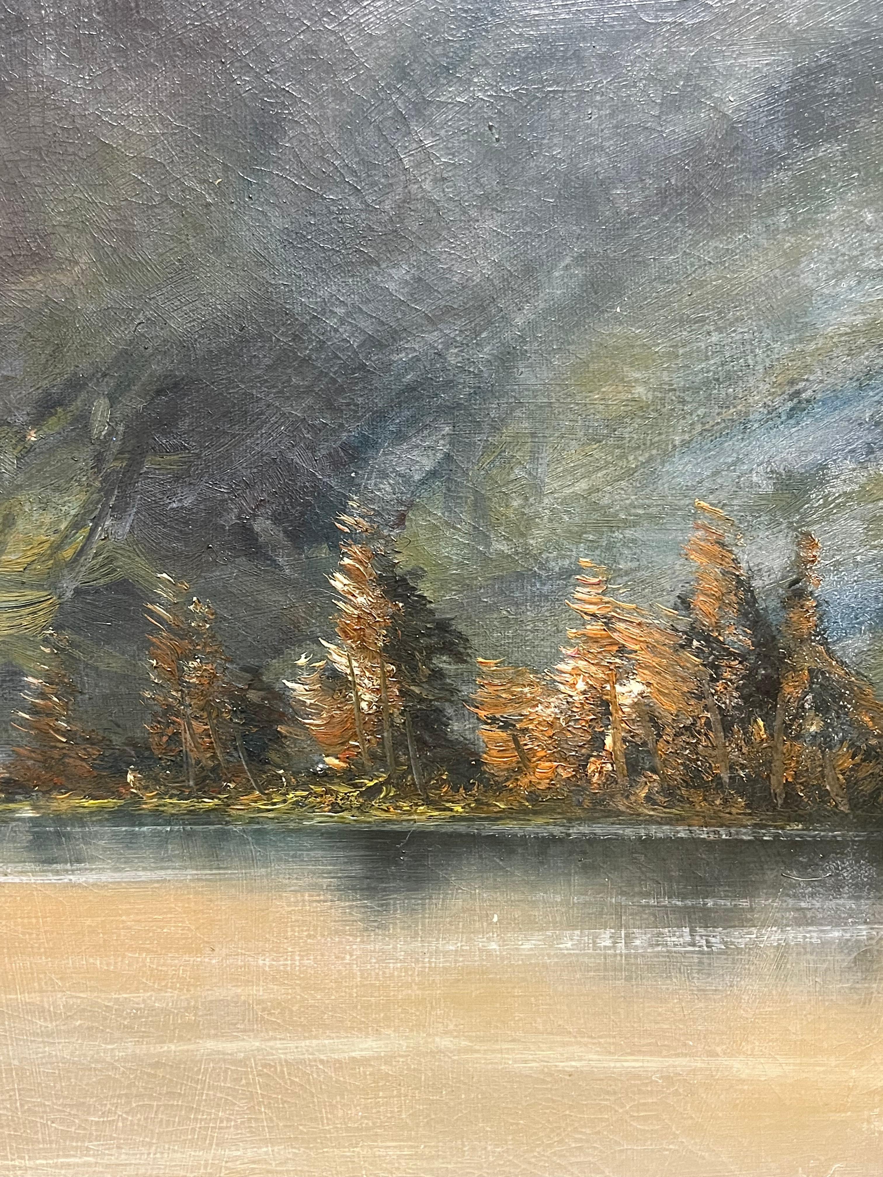 Highland Loch Cottage Majestic Antico paesaggio scozzese dipinto a olio in vendita 4