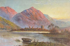 Majestic View of Kilchurn Castle at Dusk Overlooking the Waters of Loch Awe