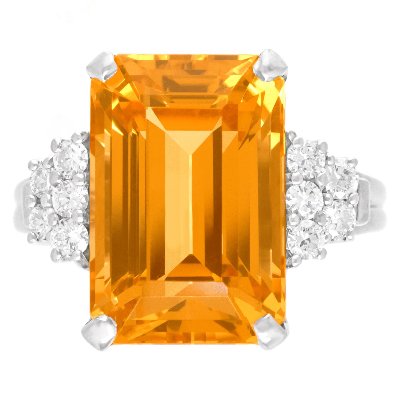 Emerald Cut F & F Felger Art Deco Natural Topaz Ring