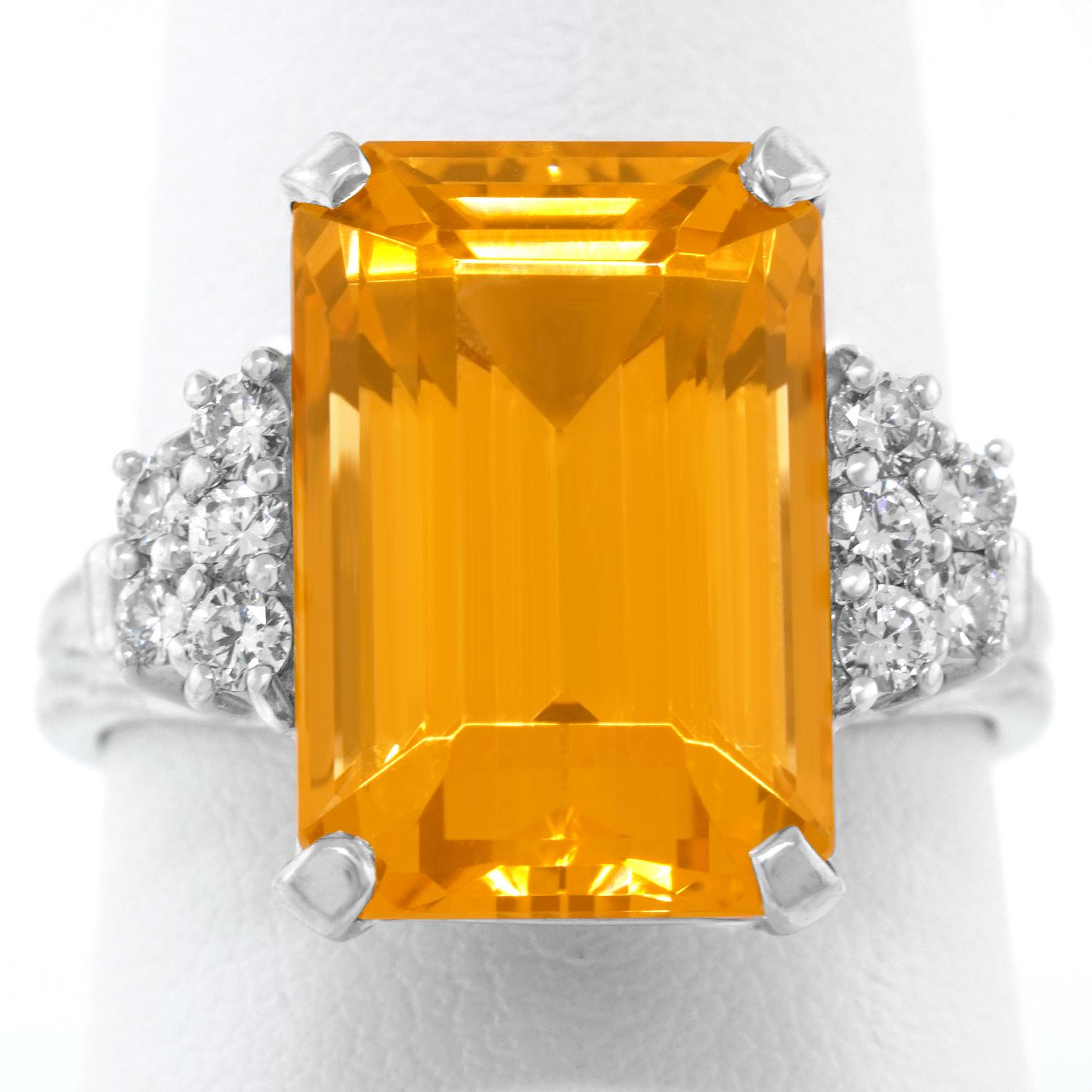 F & F Felger Art Deco Natural Topaz Ring 5