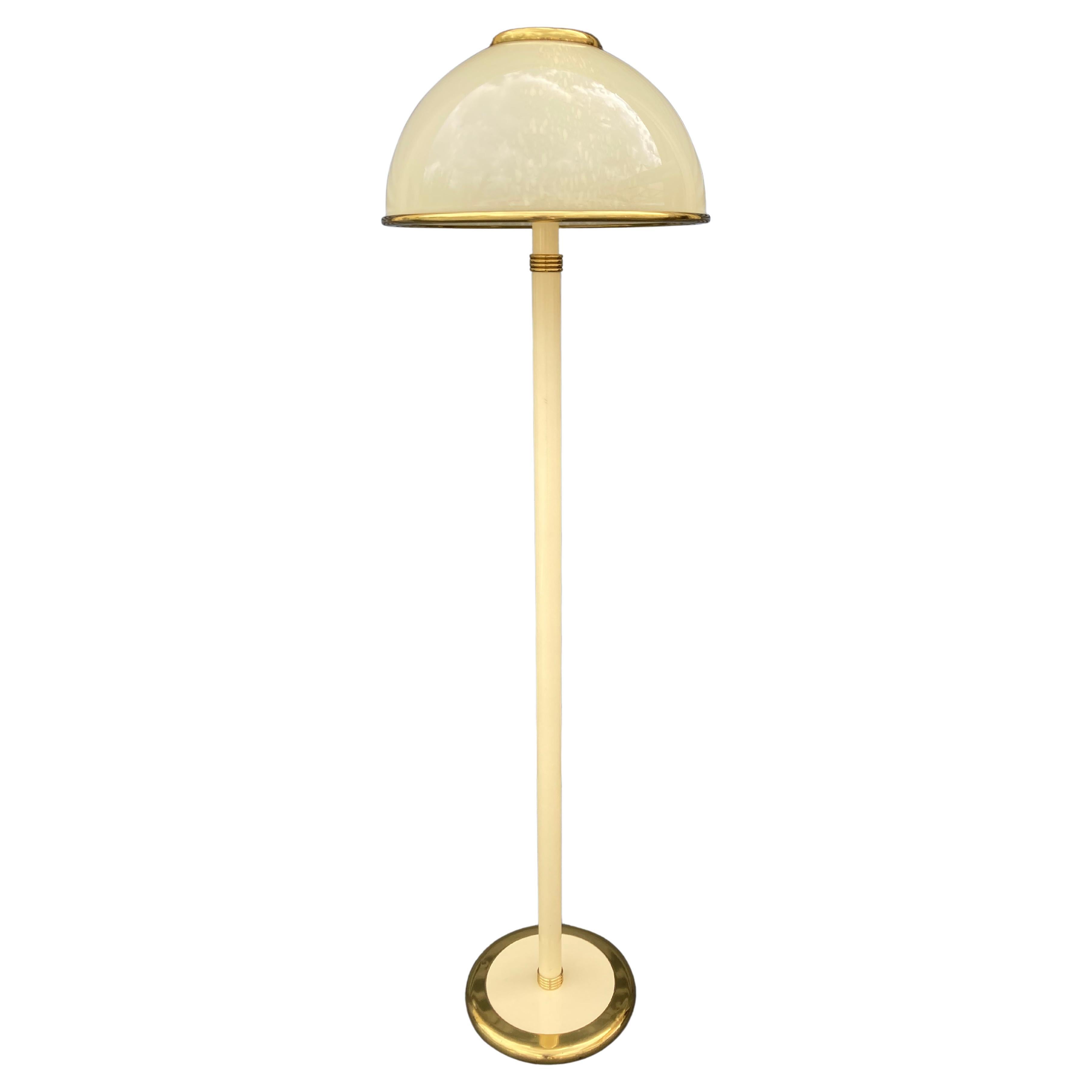 F. Fabbian Floor Lamp, Murano Glass and Brass, Italy