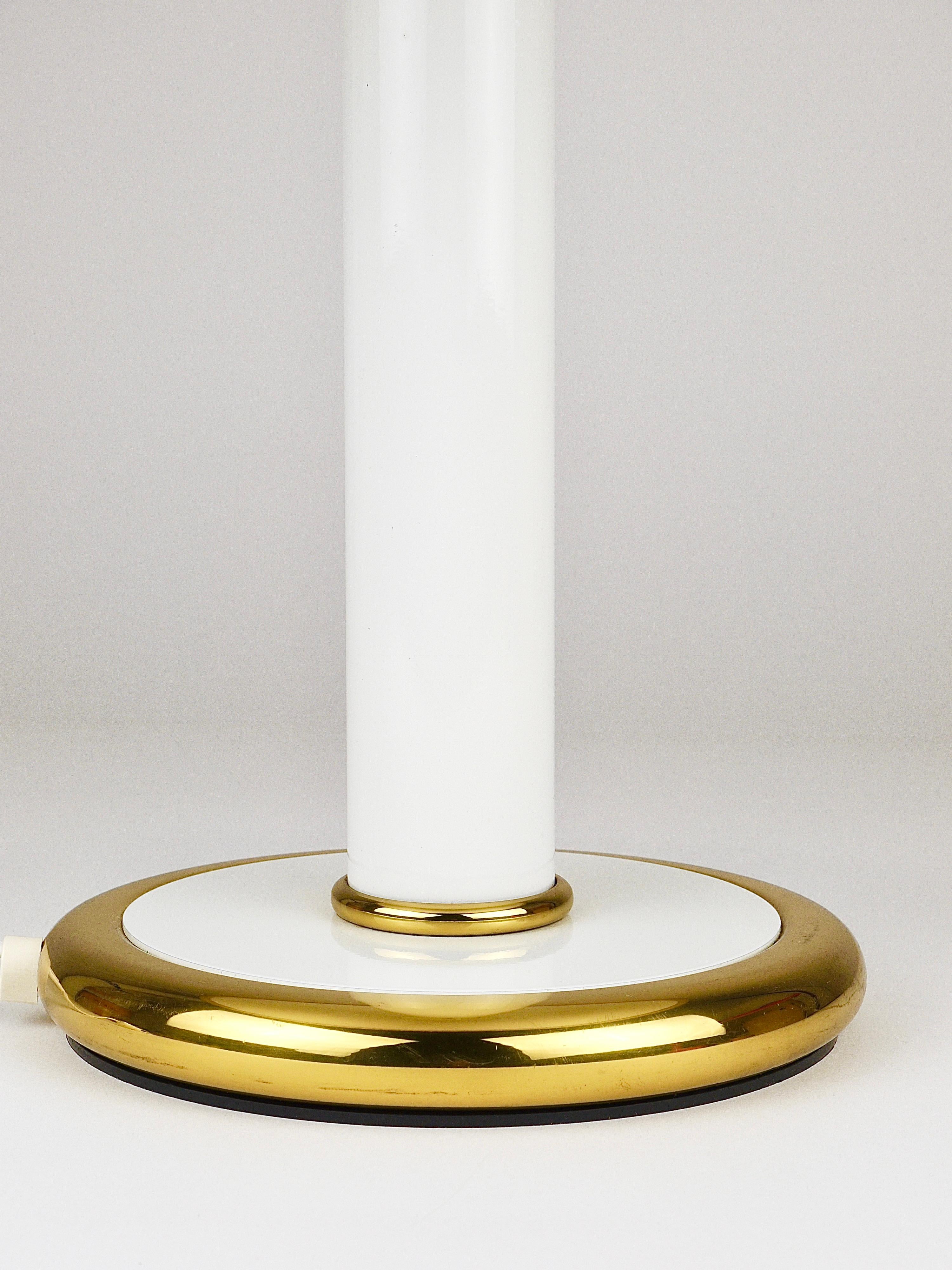 F. Fabbian Lámpara auxiliar de mesa de cristal de Murano dorado y blanco en forma de seta, Italia, años 70 siglo XX en venta