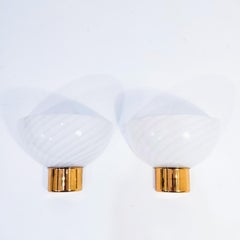F. Fabbian murano glass Post-Modern sconces, Italy, 1970s