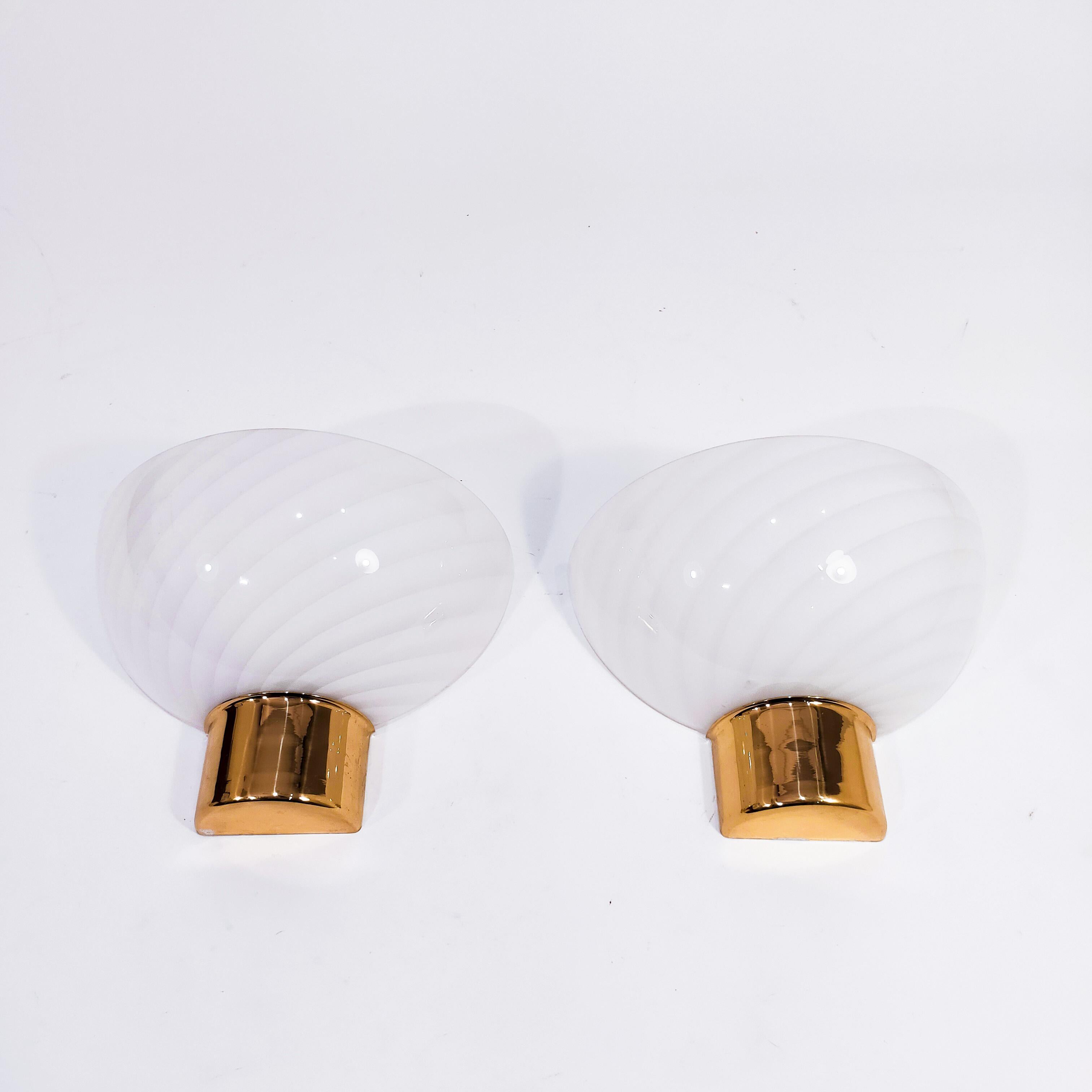 Postmoderno F. Fabbian murano glass Post-Modern sconces, Italy, 1970s in vendita