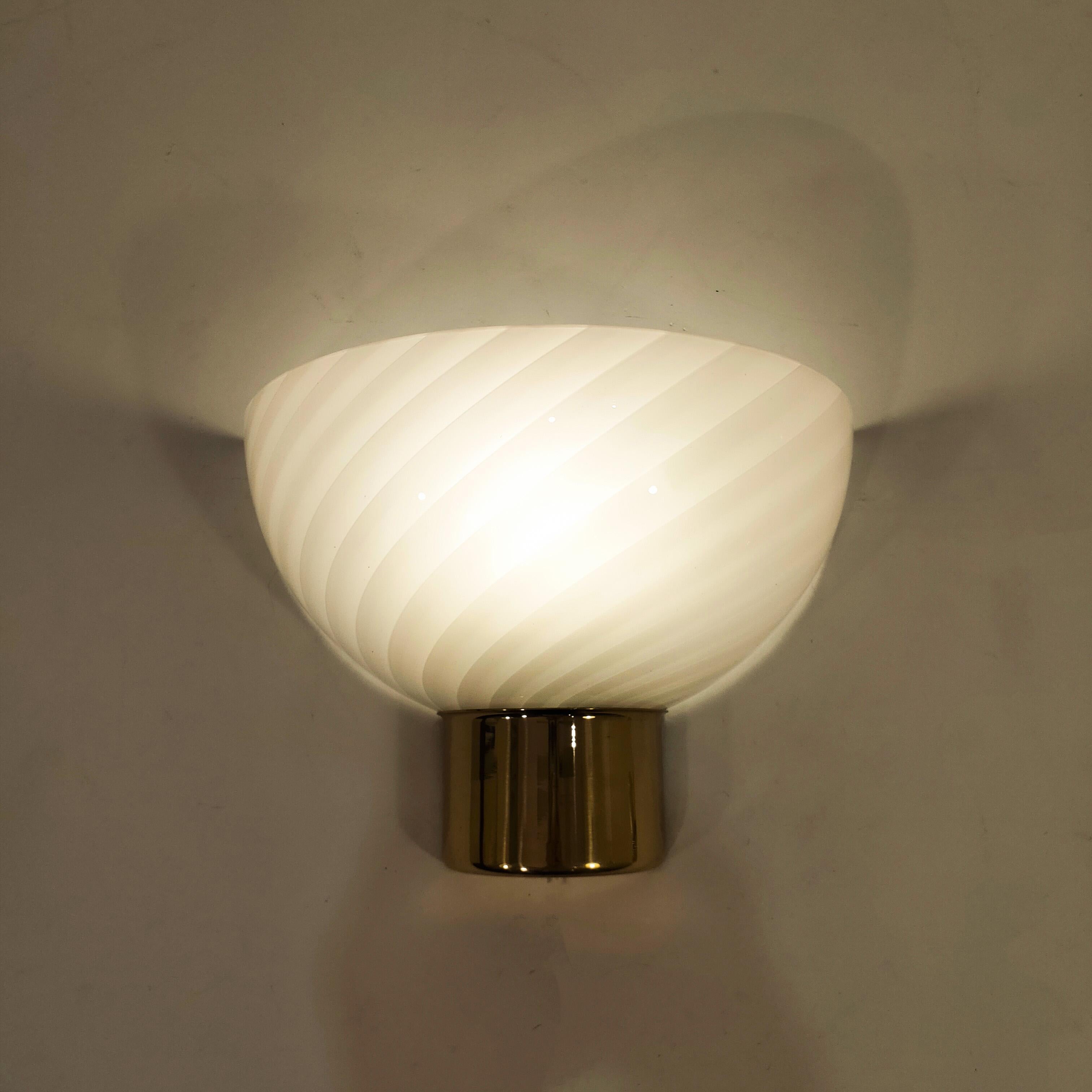 Acciaio F. Fabbian murano glass Post-Modern sconces, Italy, 1970s in vendita