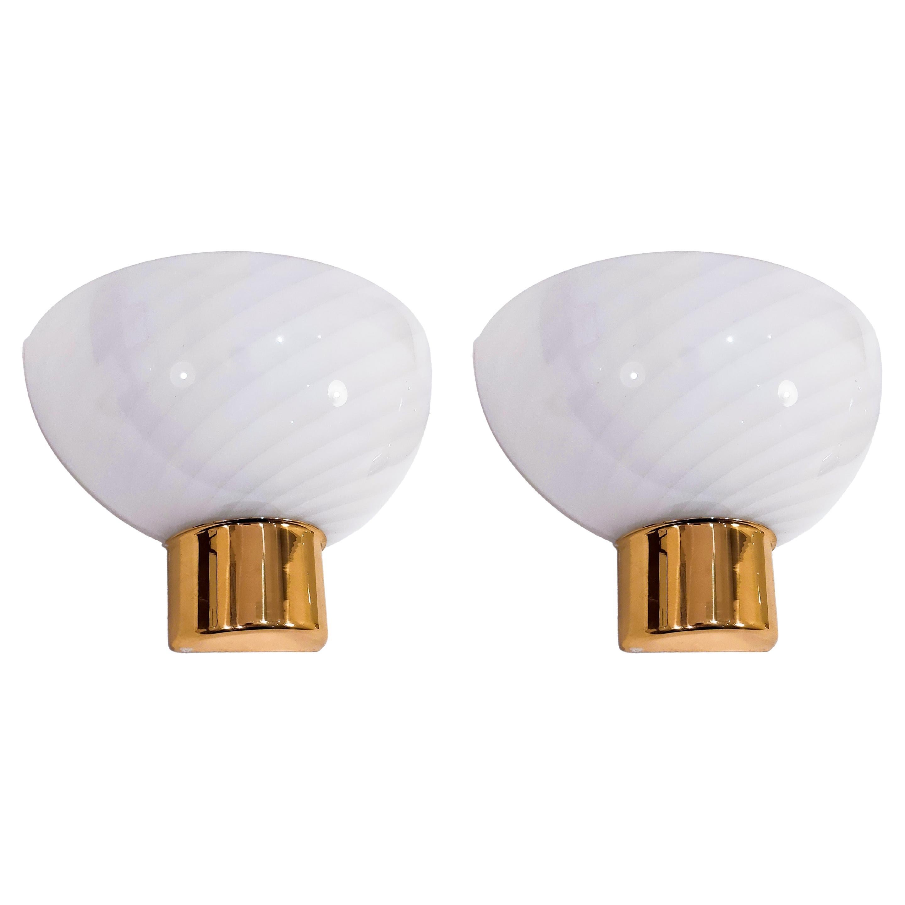 F. Fabbian murano glass Post-Modern sconces, Italy, 1970s in vendita