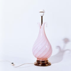 F. Fabbian. Hollywood Regency hand-blown Murano glass table lamp, Italy, 1970s