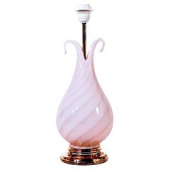 F. Fabbian. Hollywood Regency hand-blown Murano glass table lamp, Italy, 1970s