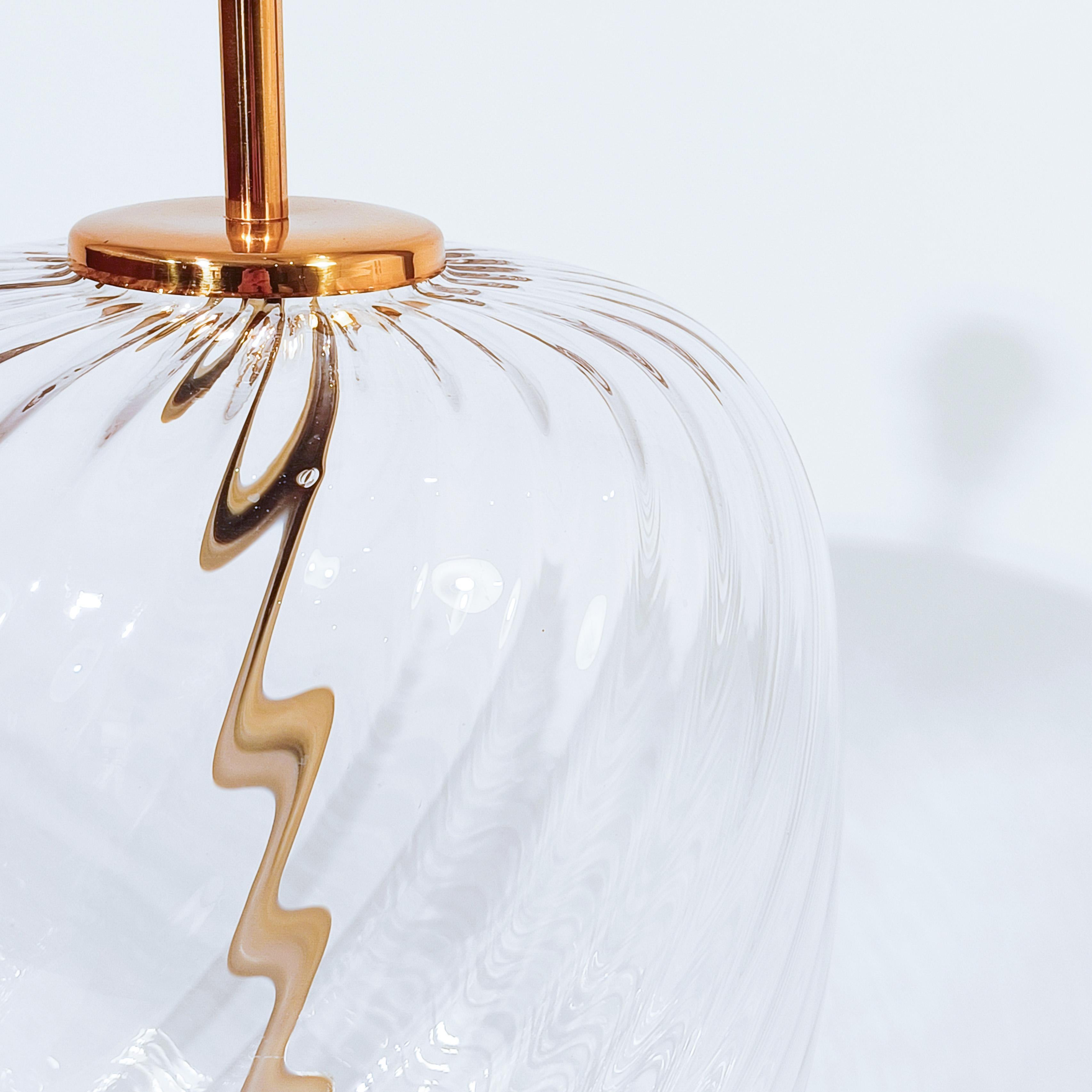 F. Fabbian style. Hollywood Regency Murano glass table lamp, Italy, 1970s For Sale 1