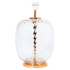 F. Fabbian style. Hollywood Regency Murano glass table lamp, Italy, 1970s
