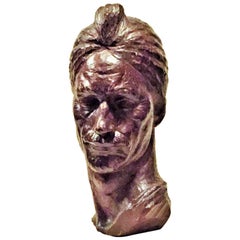 F. Falcone, Orientale, Italian Art Deco Hand-Carved Wood Sculpture, circa 1925