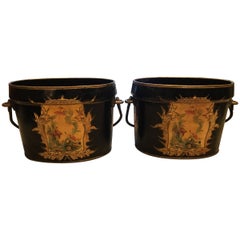 F. Francis Son, Ltd. Vintage English Chinoiserie Decorated Buckets