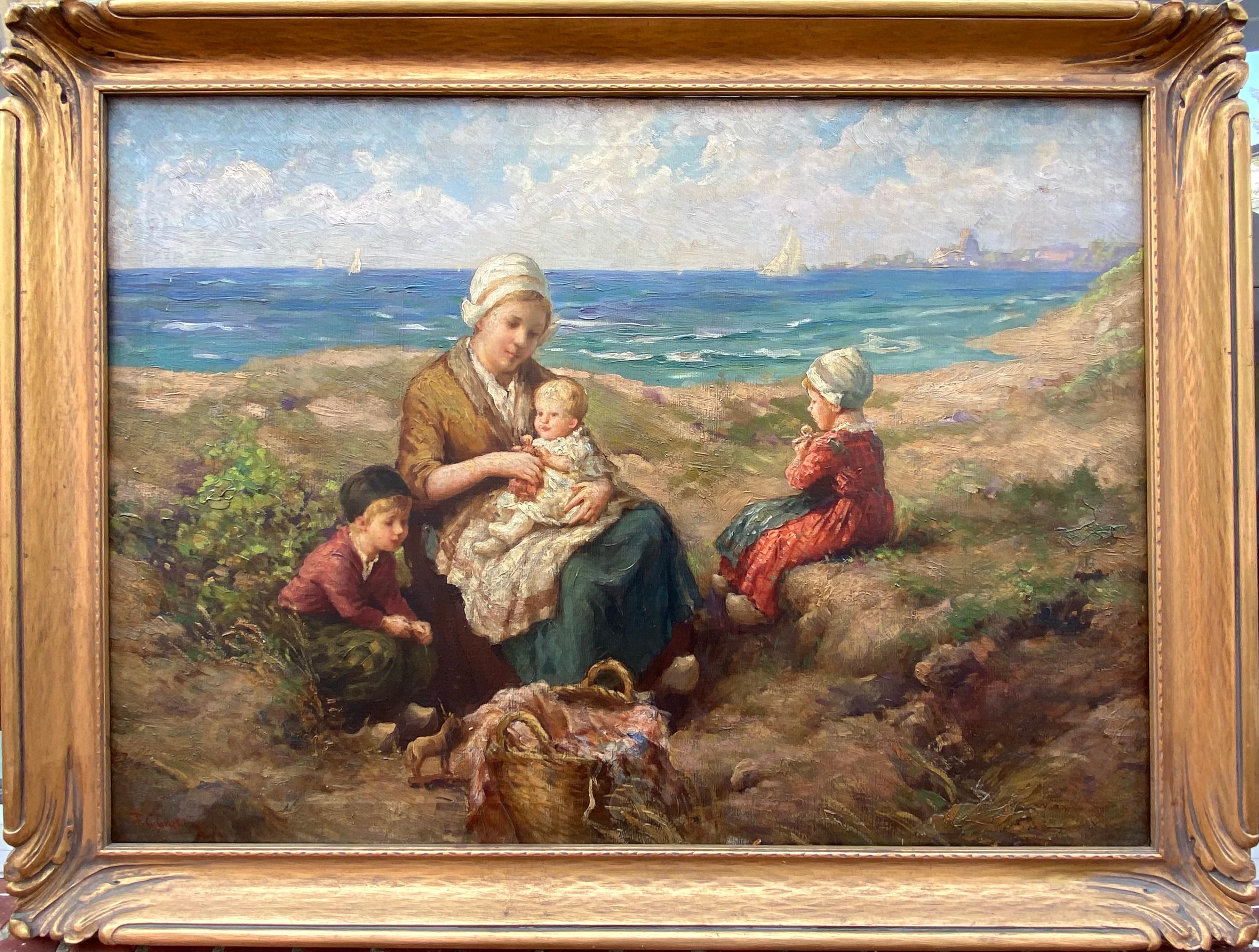 “Seaside Picnic” - Painting by F. G. Grust