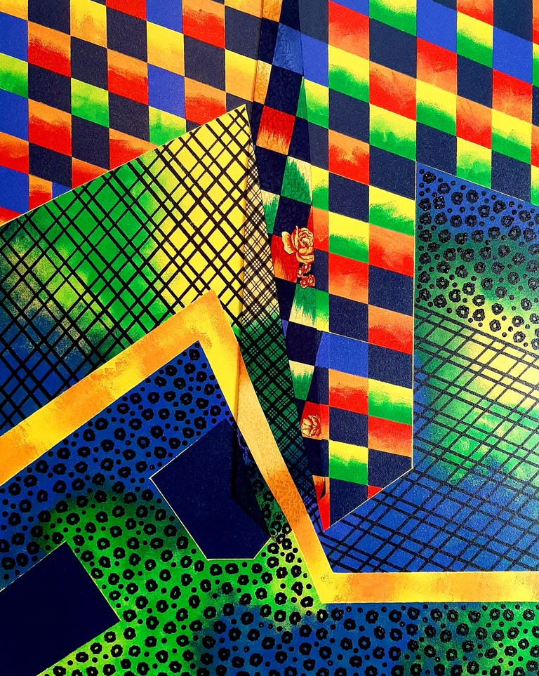 F. Gregory Brown Geometric Collage, Abstract Painting For Sale at 1stDibs