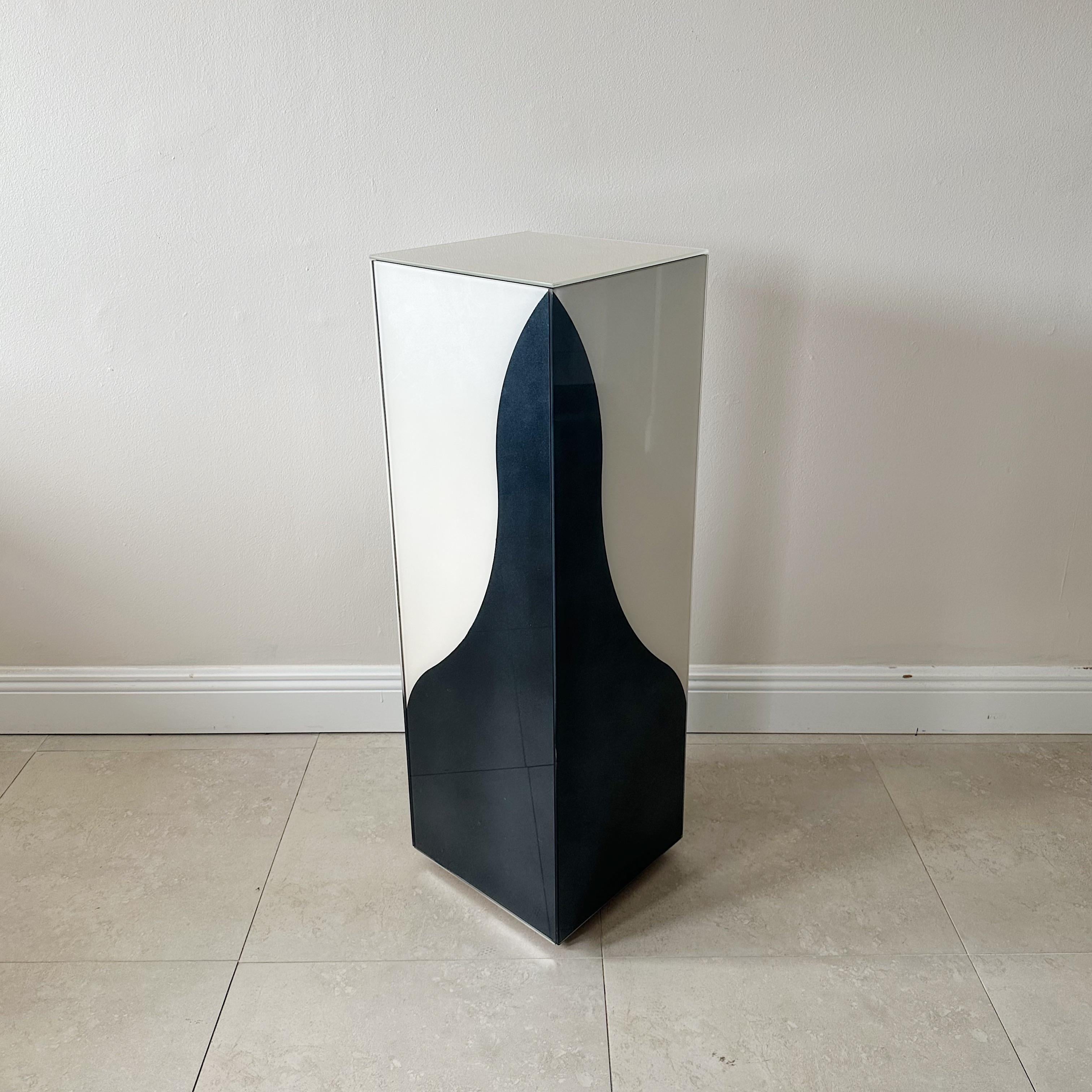 Mid-Century Modern F. Hayman Chaffey for Directional Black and White Glass Pedestal