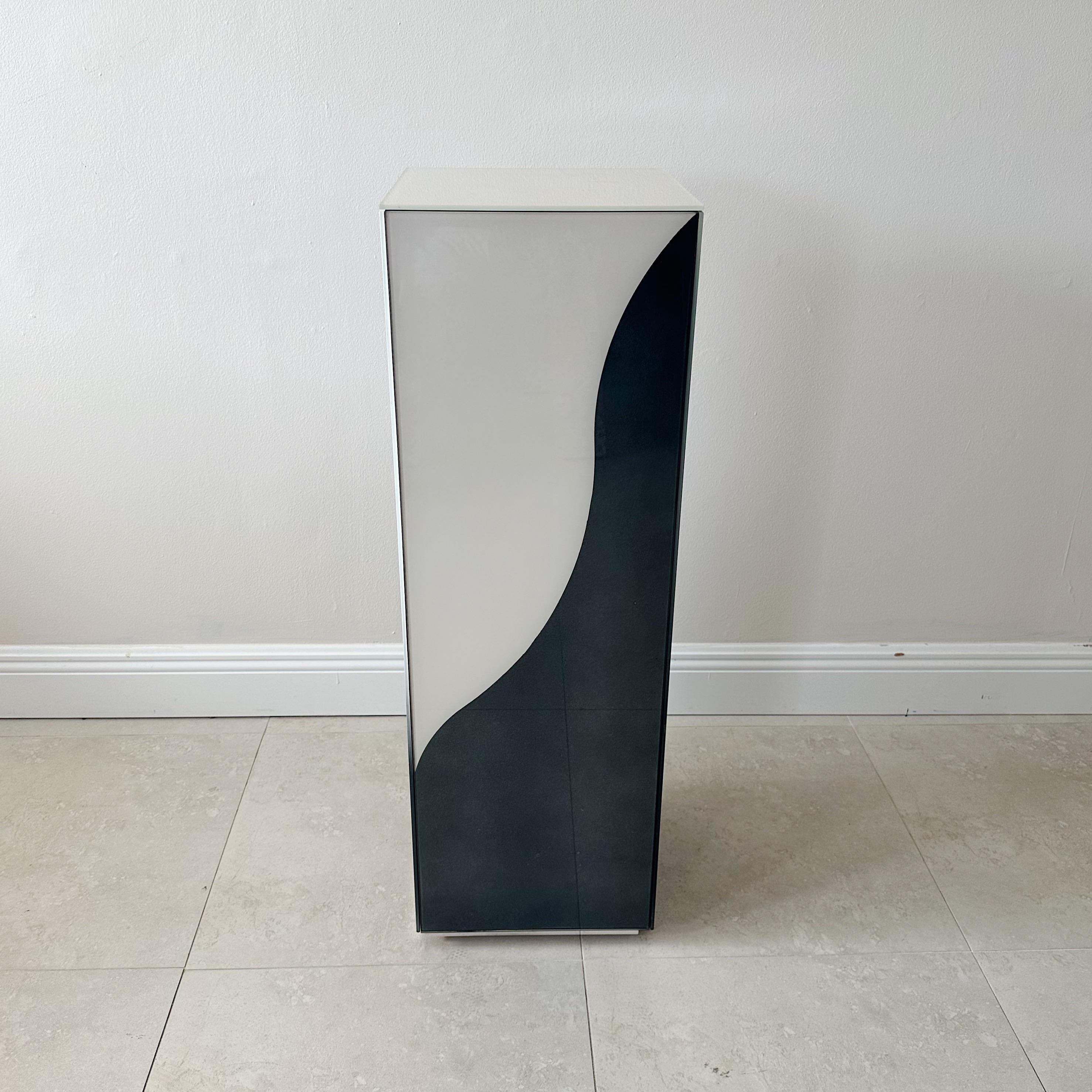 Hand-Crafted F. Hayman Chaffey for Directional Black and White Glass Pedestal