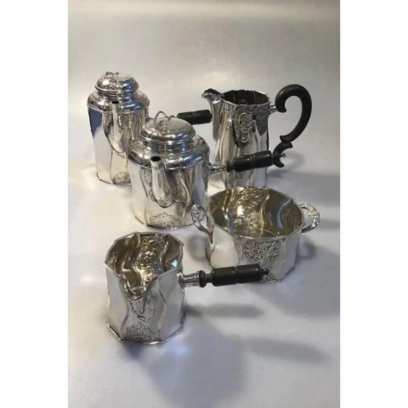 20th Century F. Hingelberg, L. Berth & Others Danish Silver Coffee/Tea, Set of 5 For Sale