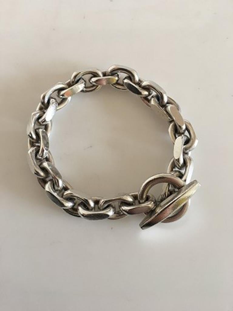 F. Hingelberg Sterling Silver Bracelet in Contemporary Style. Measures 20.5 cm / 8 1/10 in. Weighs 48.4 g / 1.71 oz.