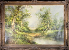 F. Holzer - Large 20th Century Oil, Woodland Pool