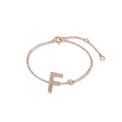 F Initial Bezel Chain Bracelet