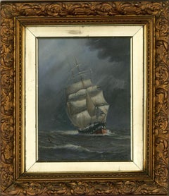 Vintage F. J. L. - 1908 Oil, Nautical Scene