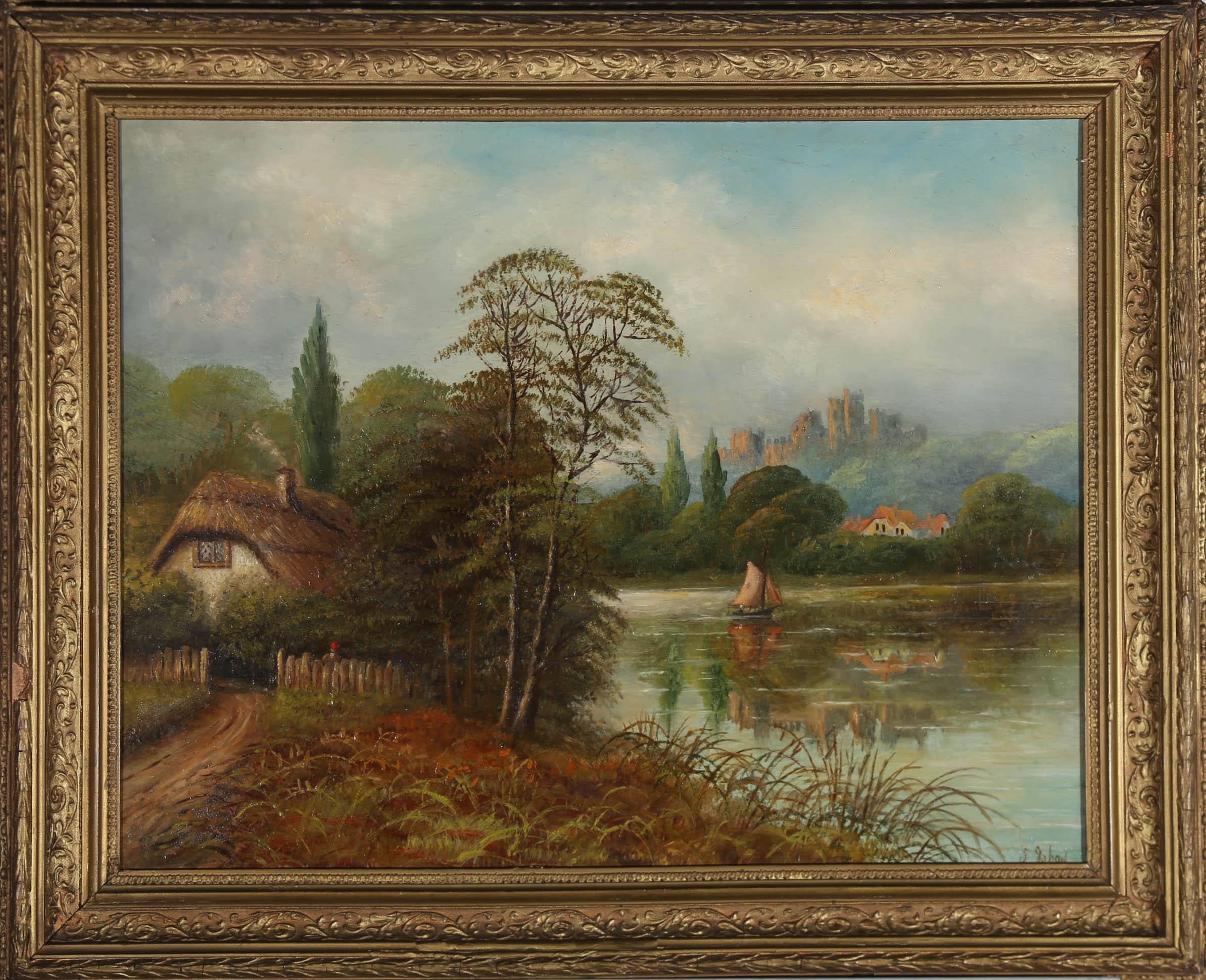 F. Johan - Early 20th Century Oil, View of the Castle 1