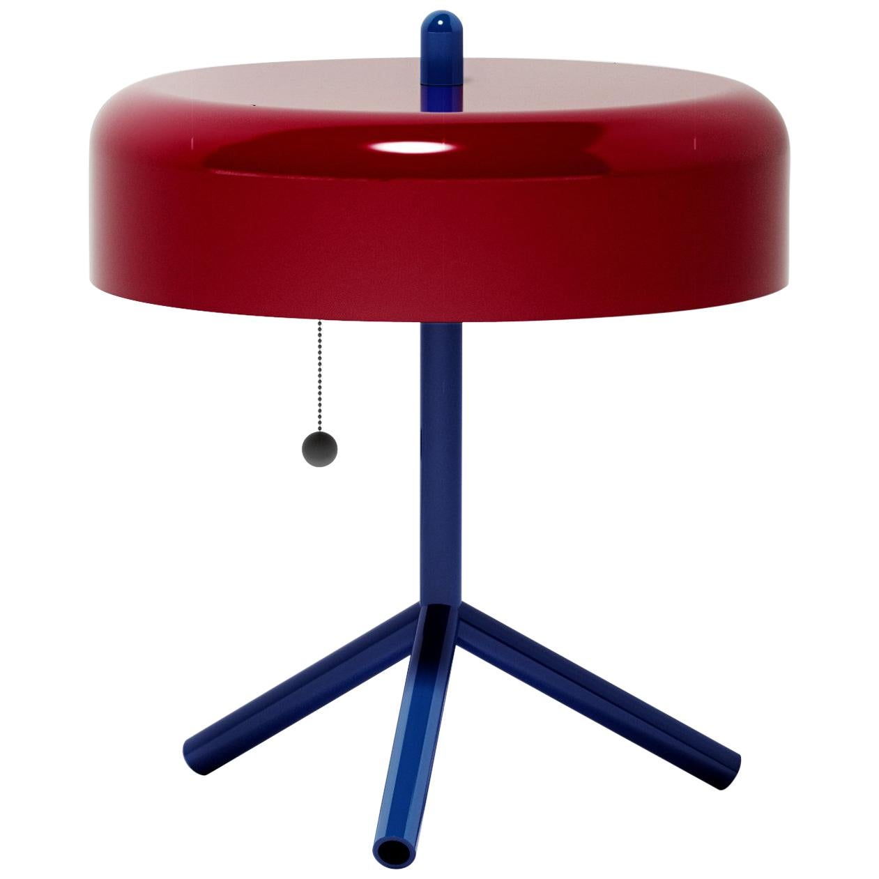 F/K/A Table Lamp in Purple-Red, Cobalt Blue and Cherry Tomato by Jonah Takagi For Sale