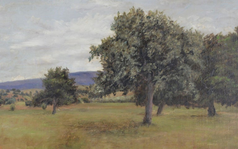 Early 20th Century California Plein Air -- Central California Live Oaks  - Painting by F. Kershaw
