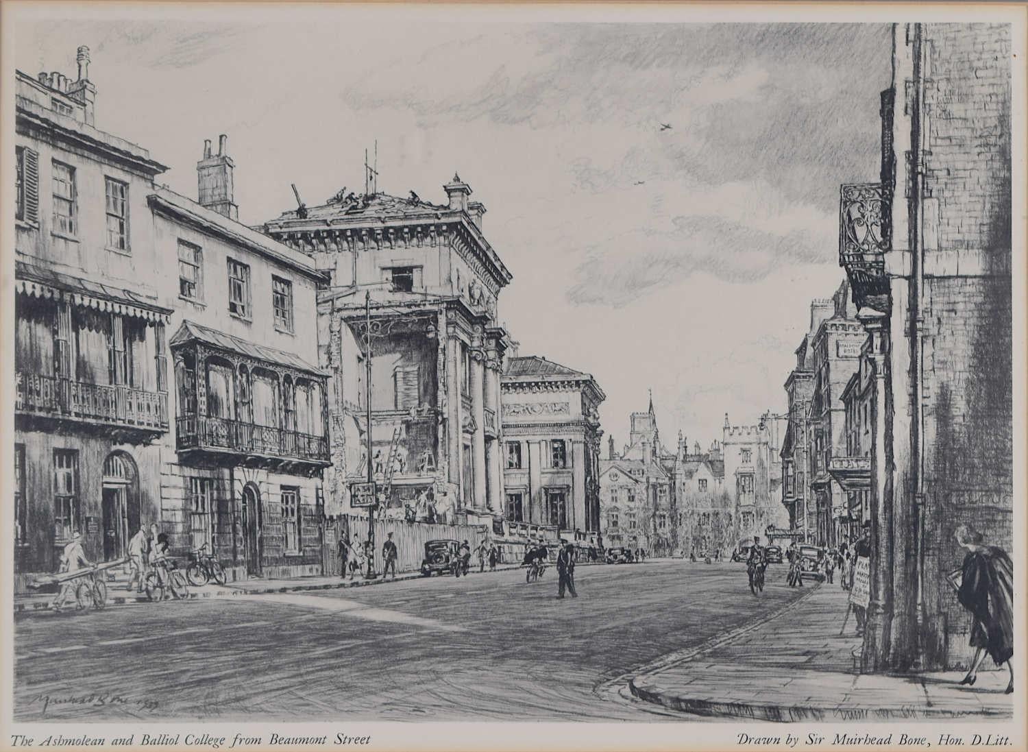 Engraved by F. L. Griggs, drawn by Sir Muirhead Bone
The Ashmolean and Balliol College, Oxford
Lithograph
31 x 47 cm

Frederick Landseer Maur Griggs was a British etcher, draughtsman, and illustrator known for his highly detailed and atmospheric