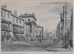 El Ashmolean y el Balliol College, Oxford, litografía de F. L. Griggs