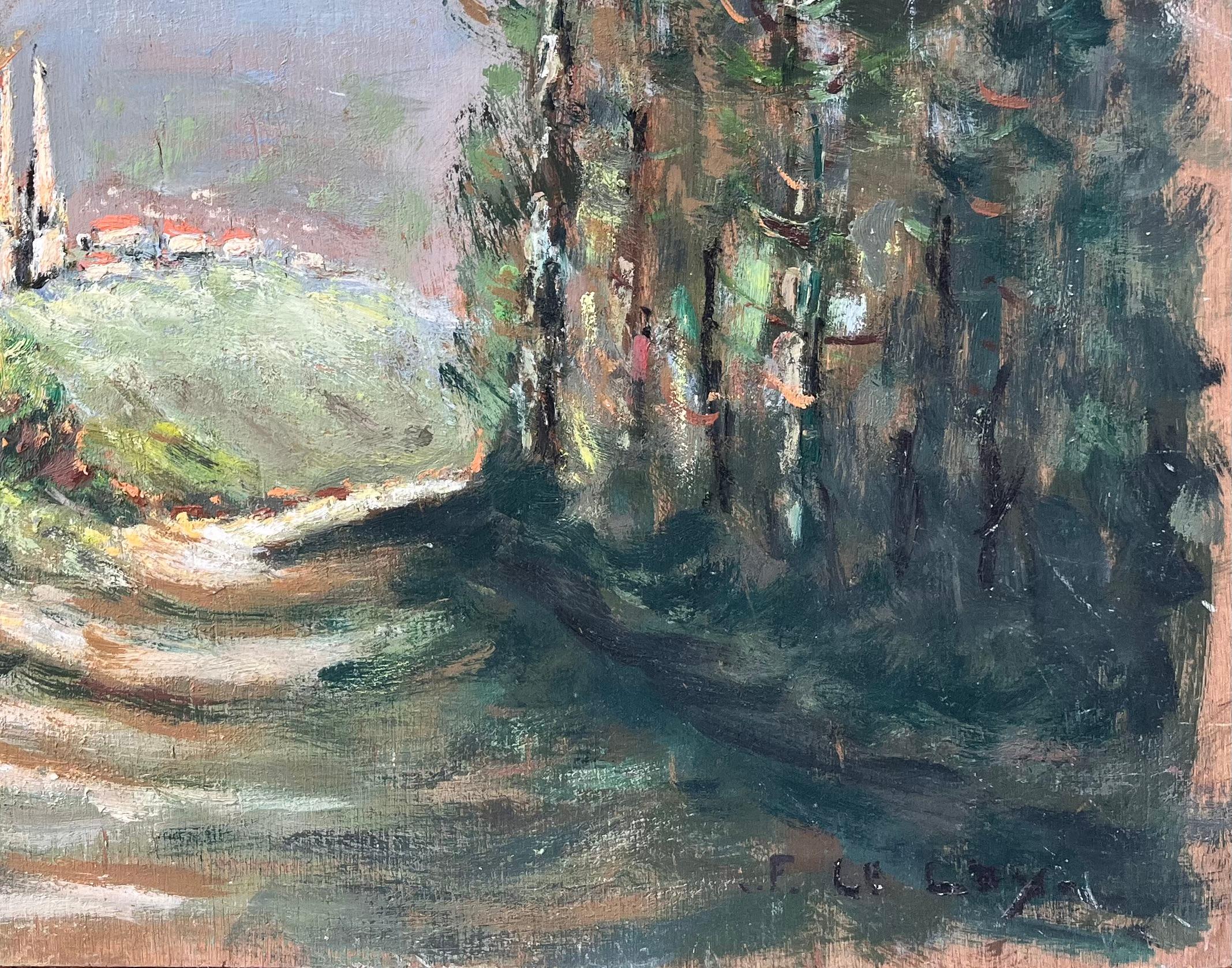 French Impressionist Landscape of Rural Path in Vimoutiers Normandy For Sale 1