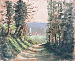 French Impressionist Landscape of Rural Path in Vimoutiers Normandy
