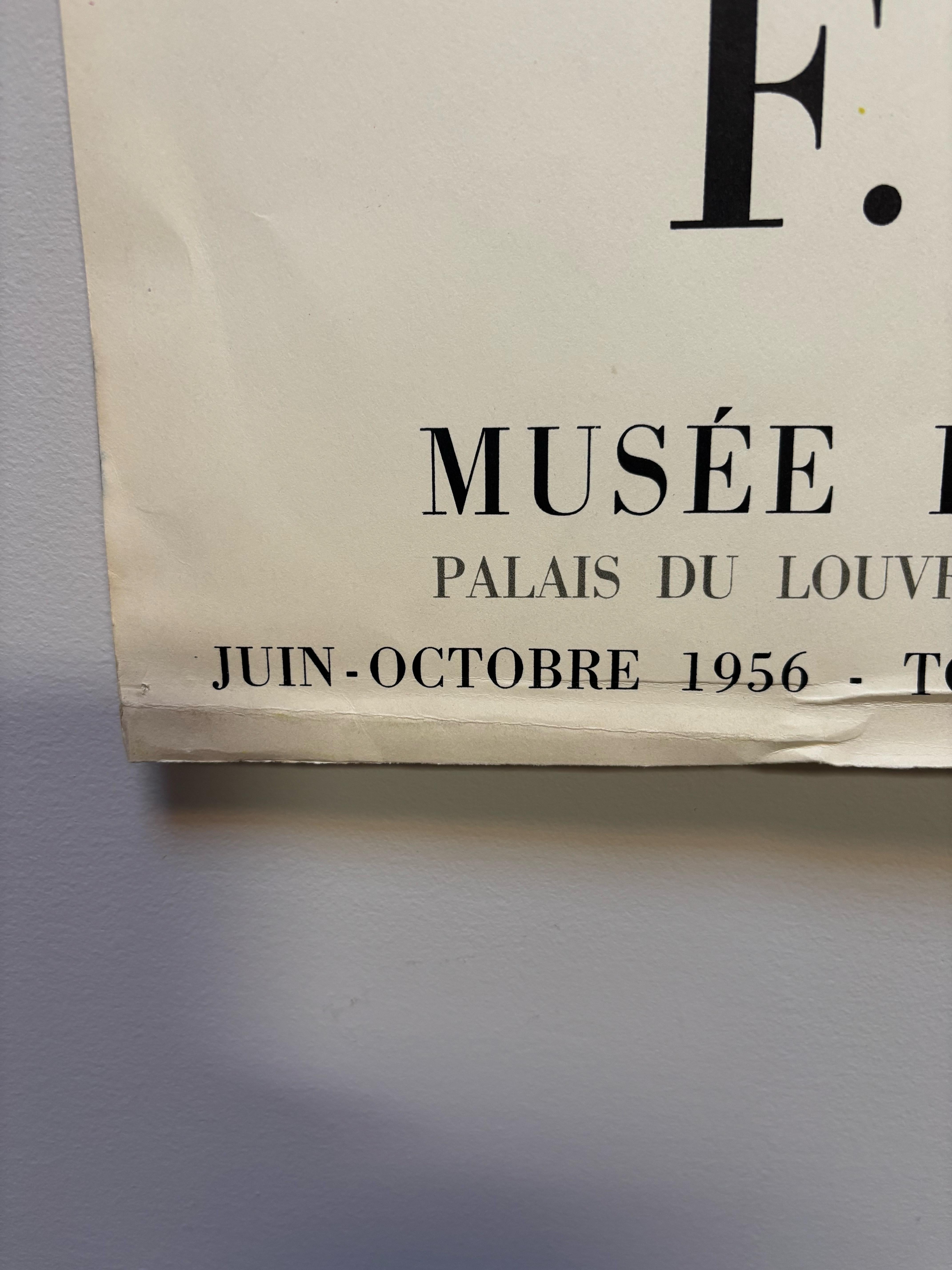 F. Leger 1956 Ausstellungsplakat.  Brite Schöne Farben!  Poster zeigt unteren Rand Verschleiß wie im Foto zu sehen!  Wurde irgendwann in seinem Leben mit Nägeln aufgehängt.  Würde gerahmt toll aussehen!