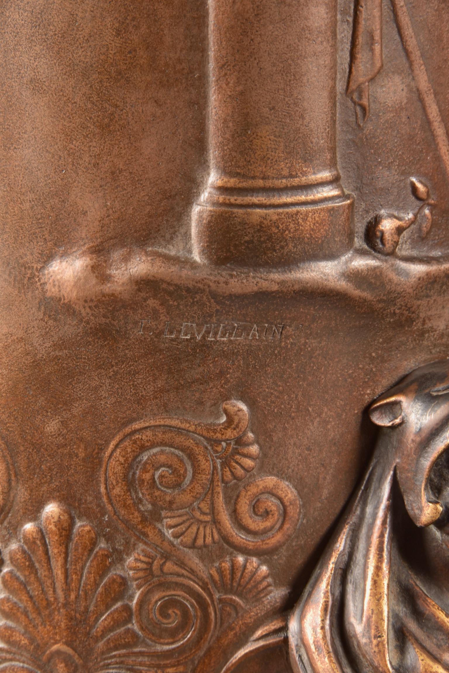 F. Levillain (1837-1905), F. Barbedienne, Foundry, pair Large Neo-Greek Amphora For Sale 2