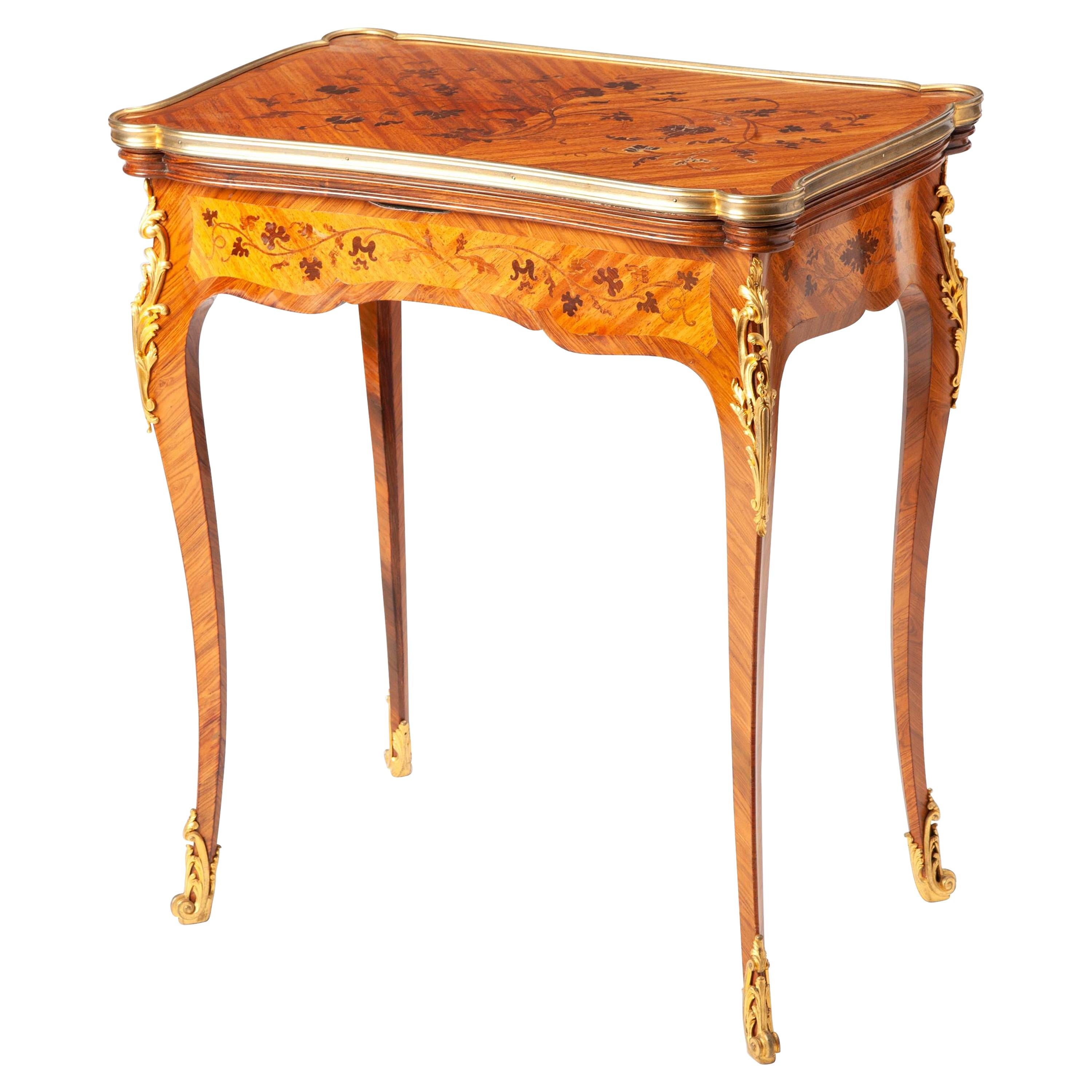 F. Linke 19th Century Flip Top Game Table  For Sale