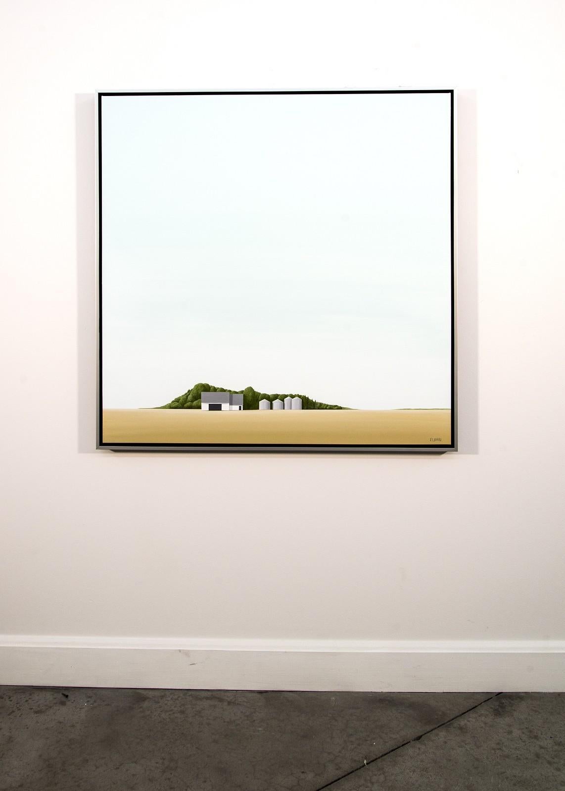 F. Lipari’s use of precise lines and an over all light almost without shadow emphasizes the austere and elegant nature of this classic composition. Lipari's subjects, often barns, silios and lone animals in fields and snowy landscapes are carefully