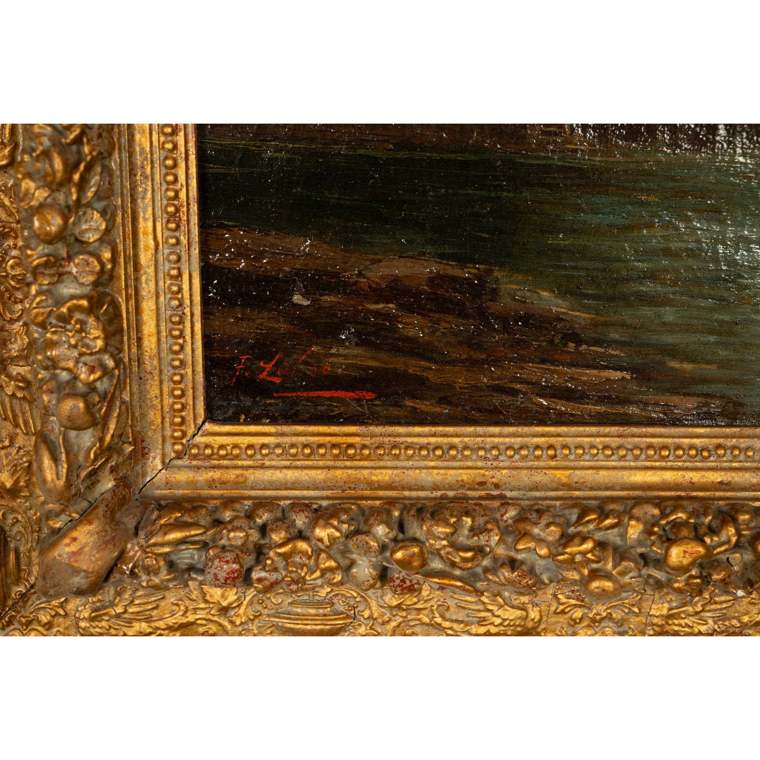 Pair Antique 19th Century Oil Canvas Paintings Marine Nautical Ships Seascapes 10