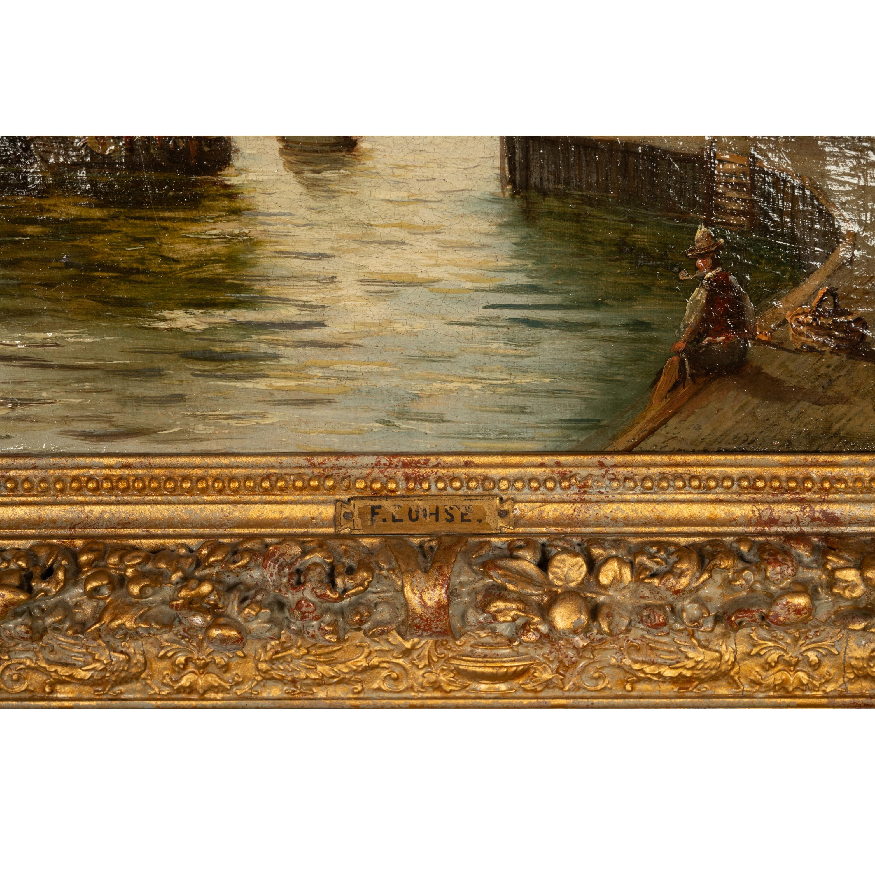 Pair Antique 19th Century Oil Canvas Paintings Marine Nautical Ships Seascapes 12