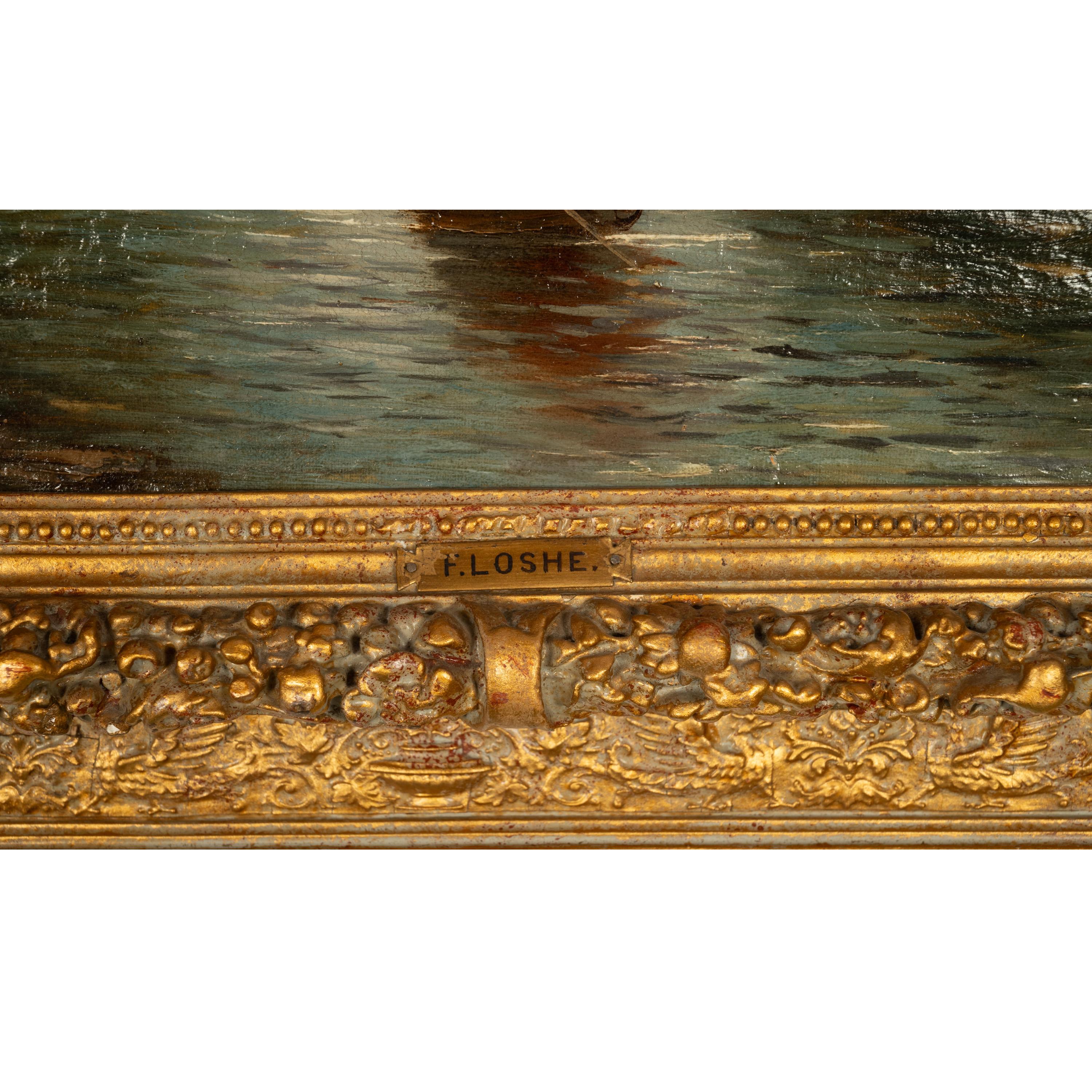 Pair Antique 19th Century Oil Canvas Paintings Marine Nautical Ships Seascapes 17